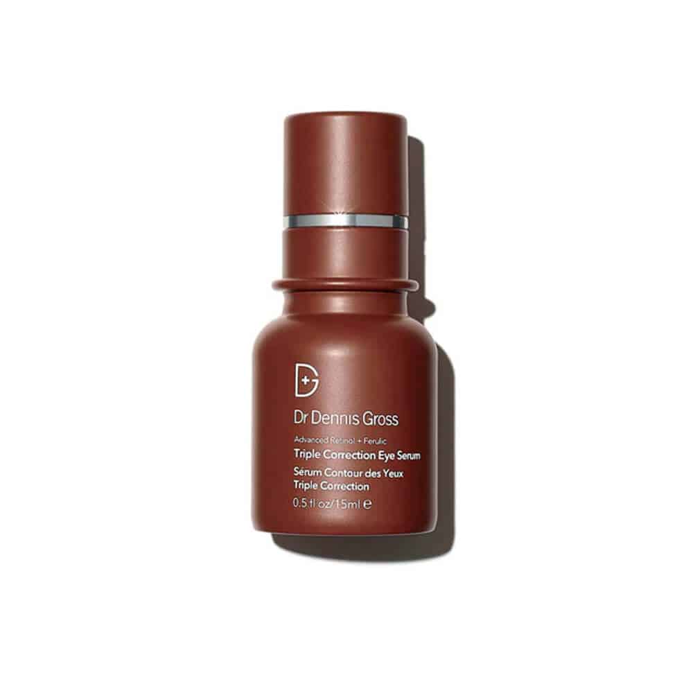 Dr. Dennis Gross eye serum bottle on a white background