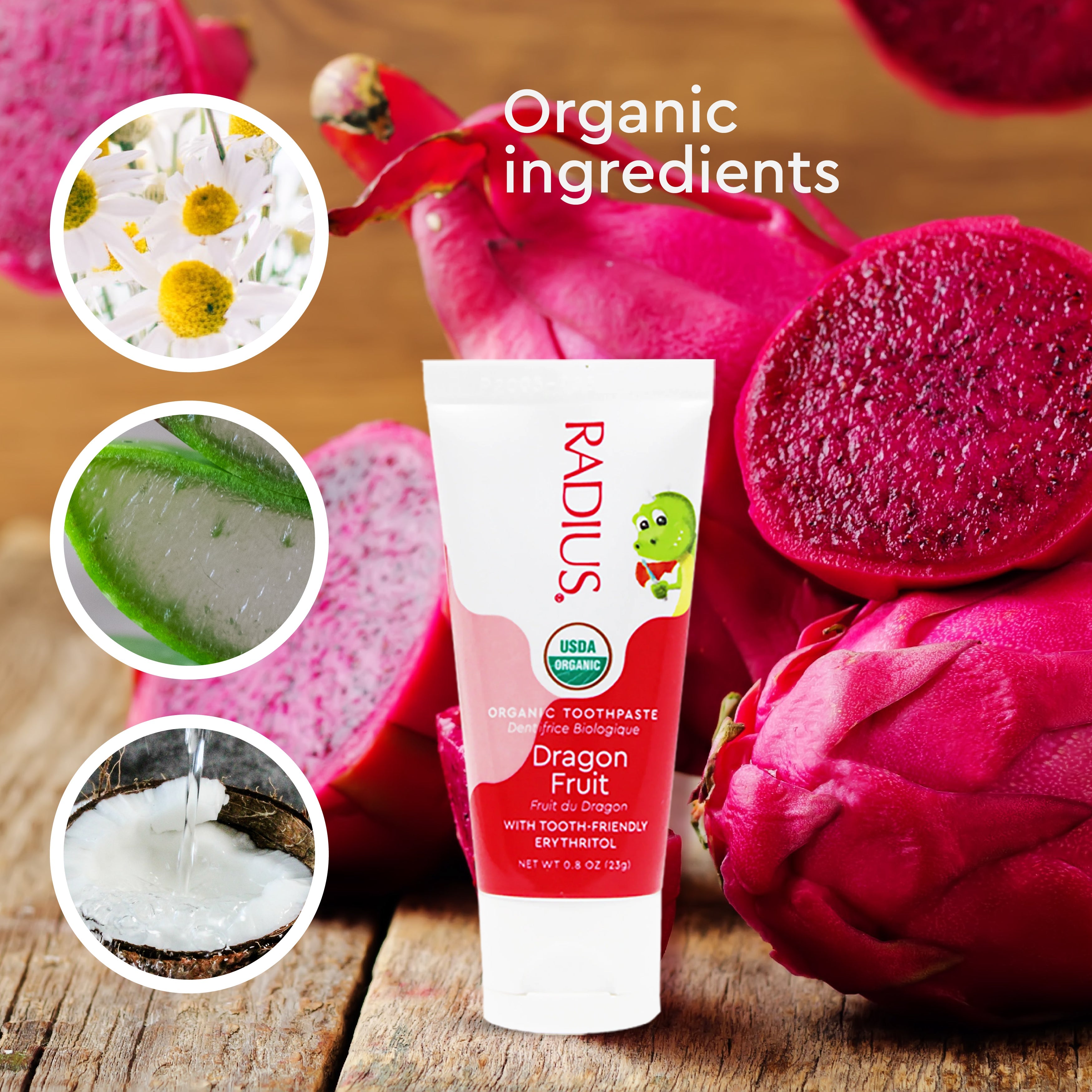 Radius Kids USDA Organic Dragon Fruit Toothpaste
