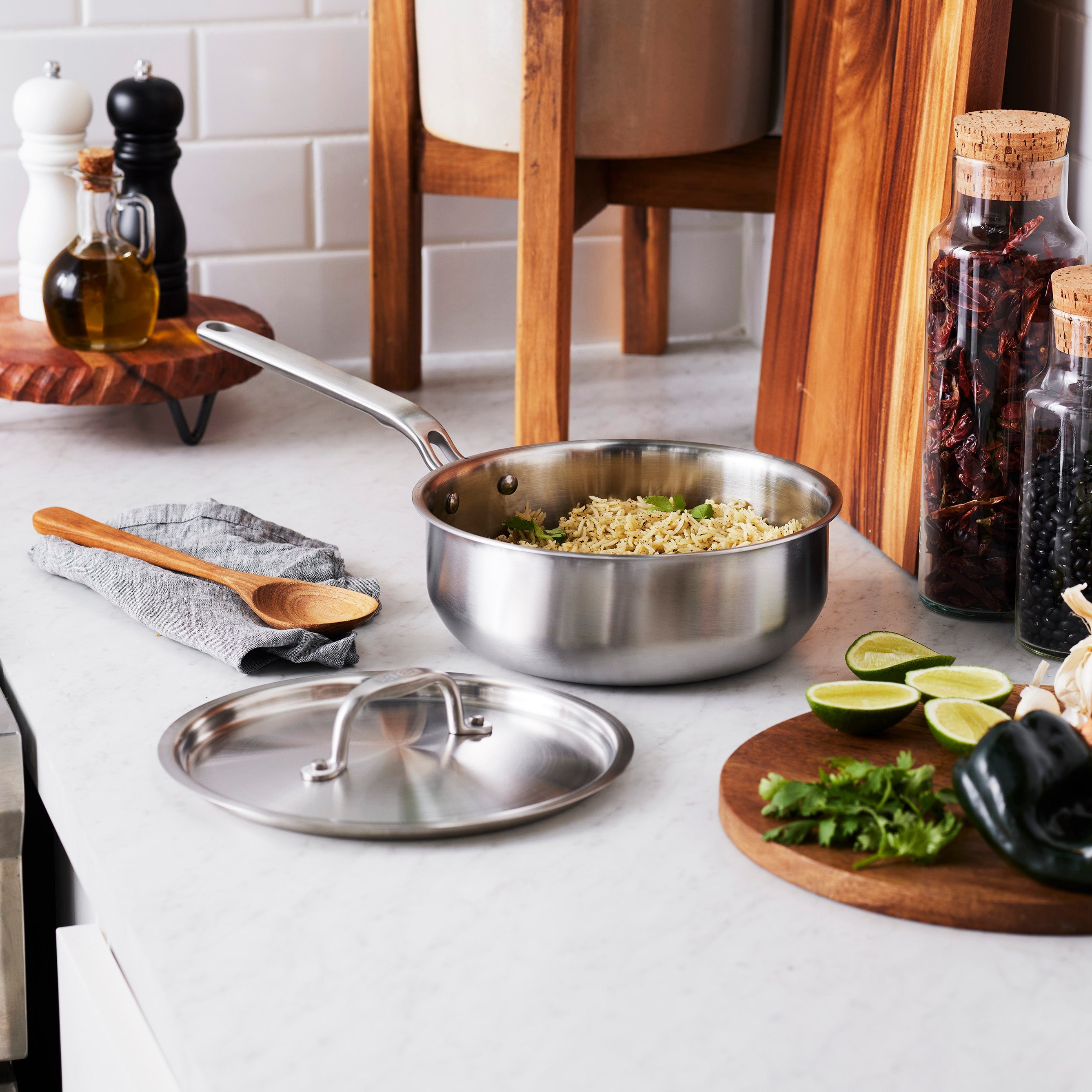 Heritage Steel Eater Series  3 Quart Saucier with Lid