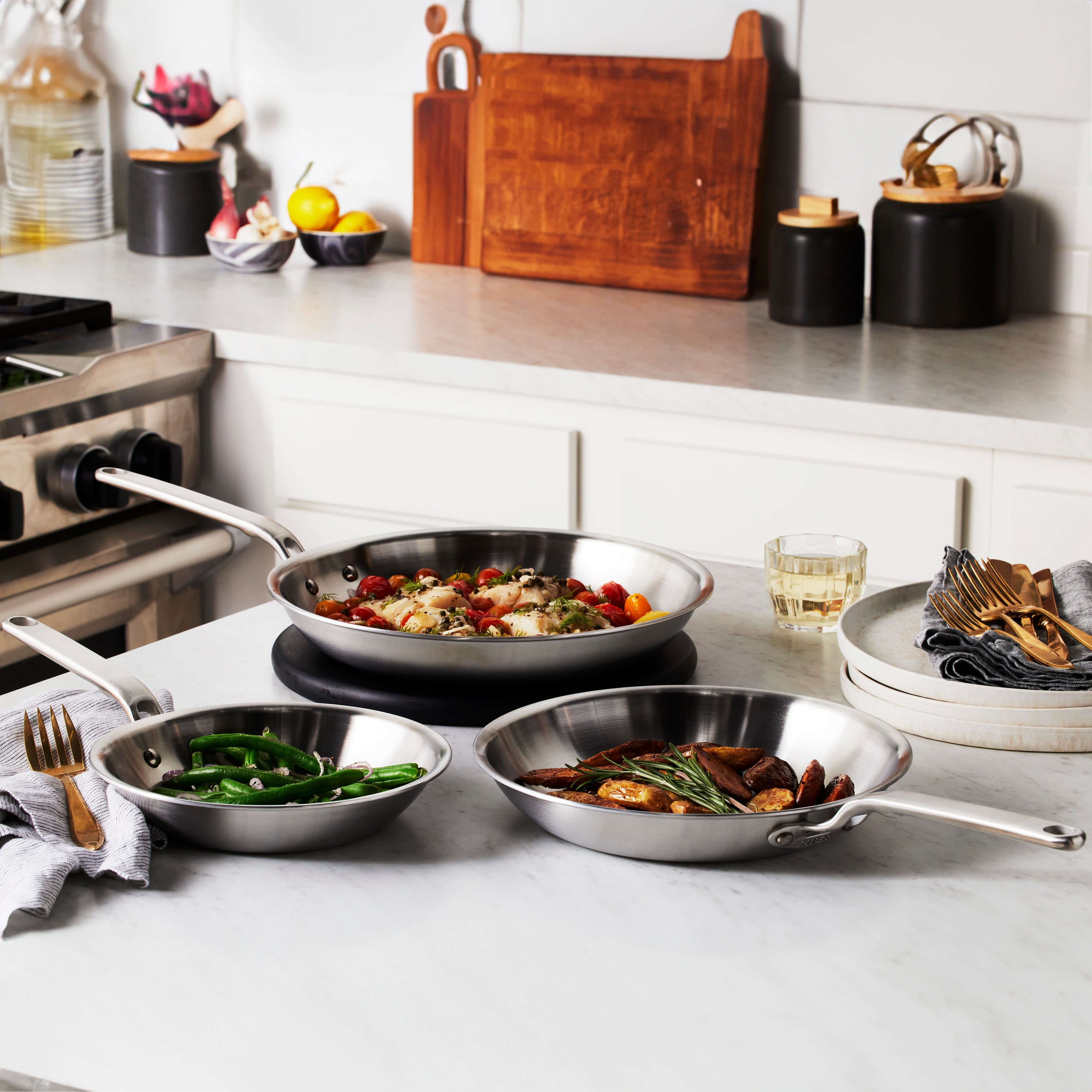 Heritage Steel Eater Series 3 Piece Fry Pan Set