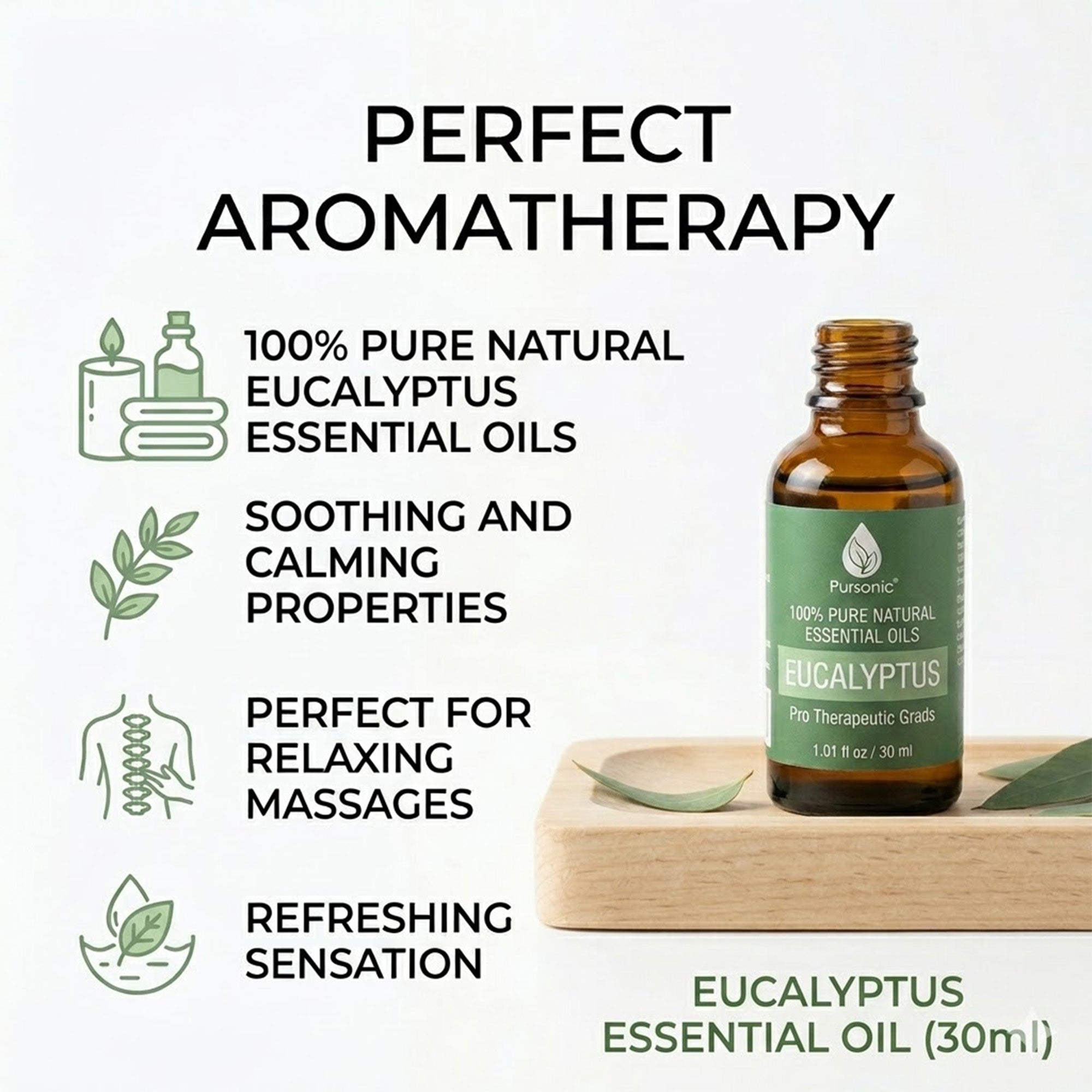 Pursonic 100% Pure & Natural Eucalyptus Essential Oils
