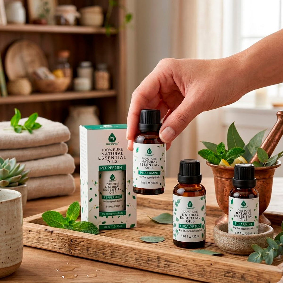 Pursonic 100% Pure & Natural Peppermint Essential Oils