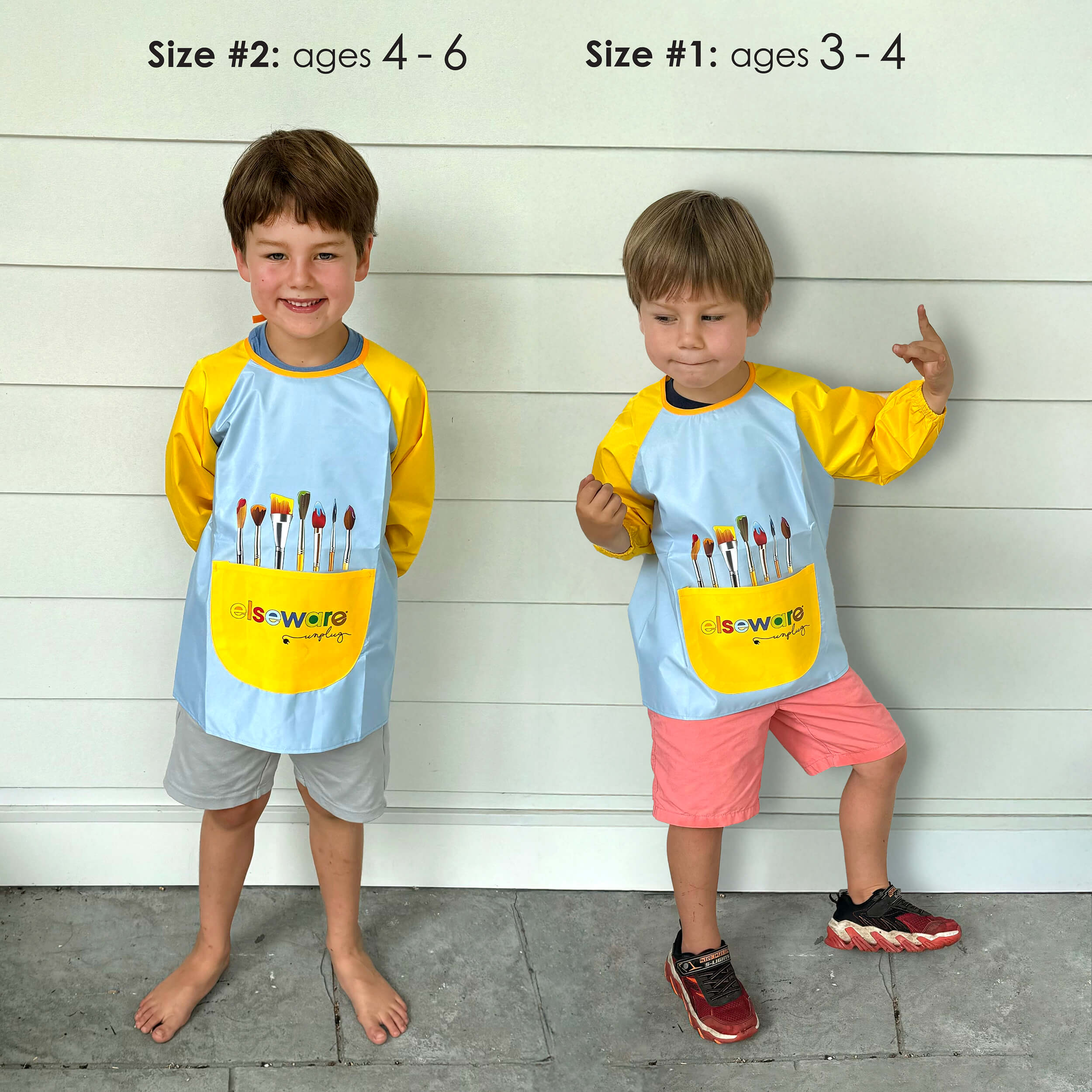 Elseware Unplug Mess-Free Kids Paint Bundle | All-Natural Finger Paint & Art Smock Set