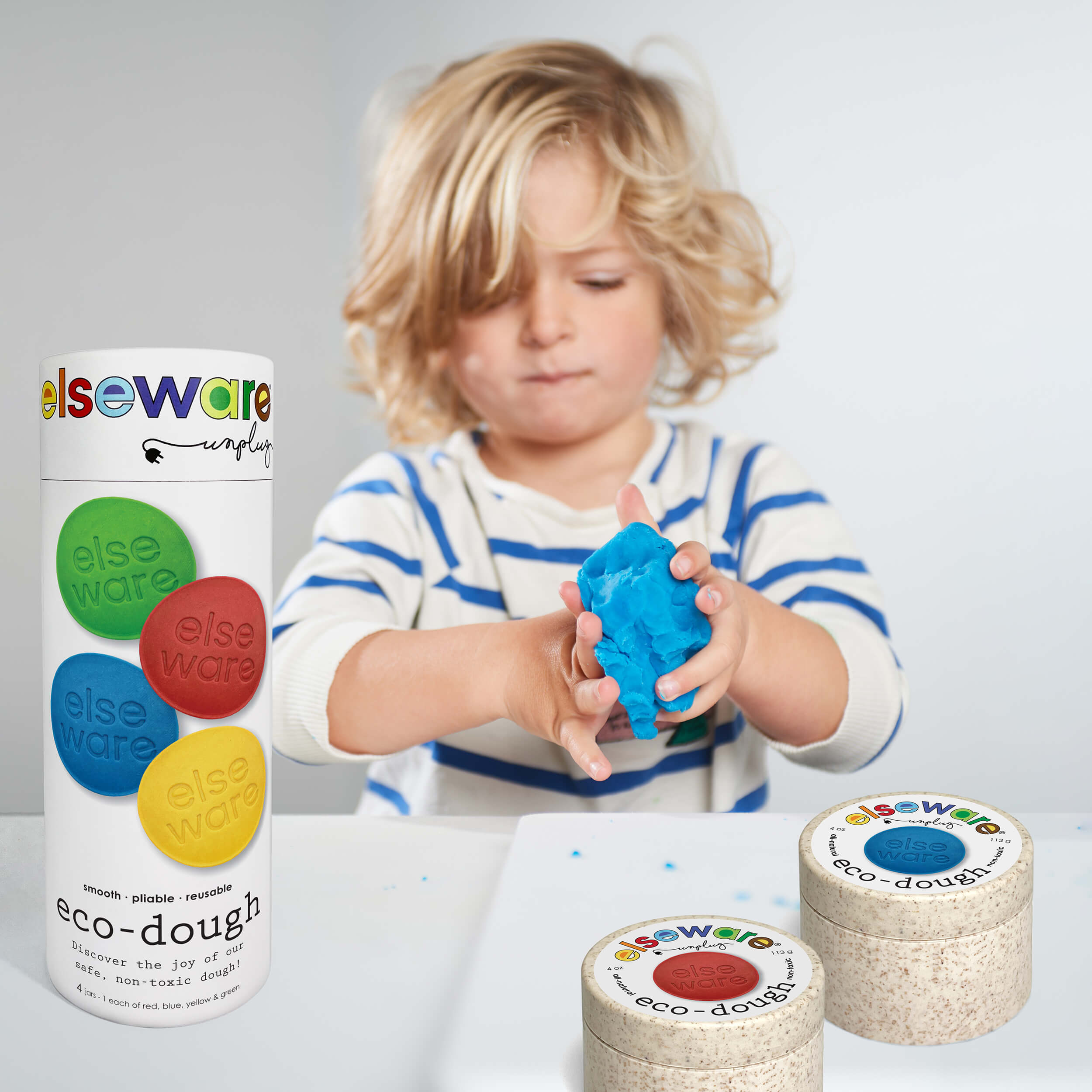 Elseware Unplug Sensory Play Bundle | Natural Eco-Dough & Tools for Kids