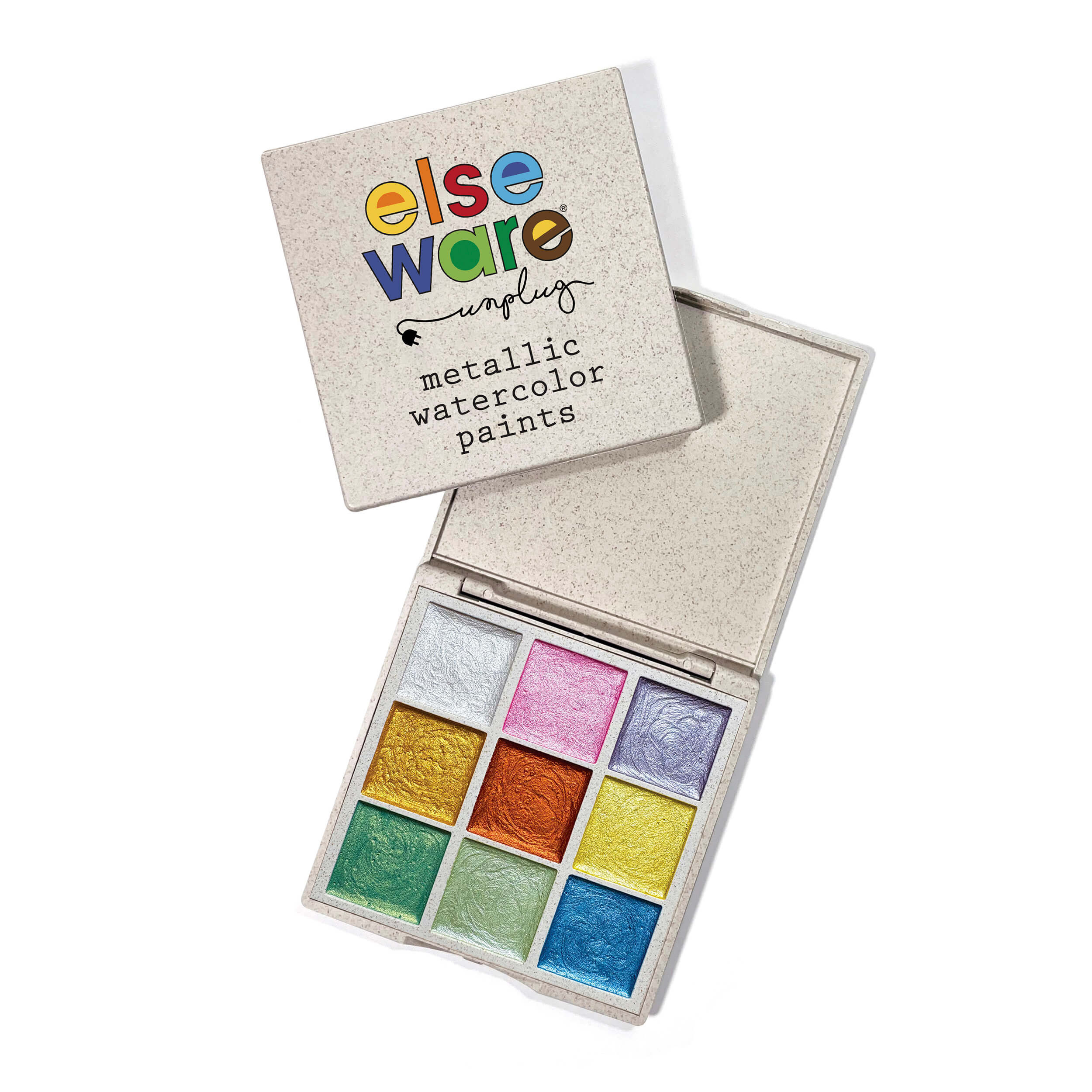 Elseware Unplug Watercolor Essentials Bundle | Bamboo Case, Metallics, & Paper Pad