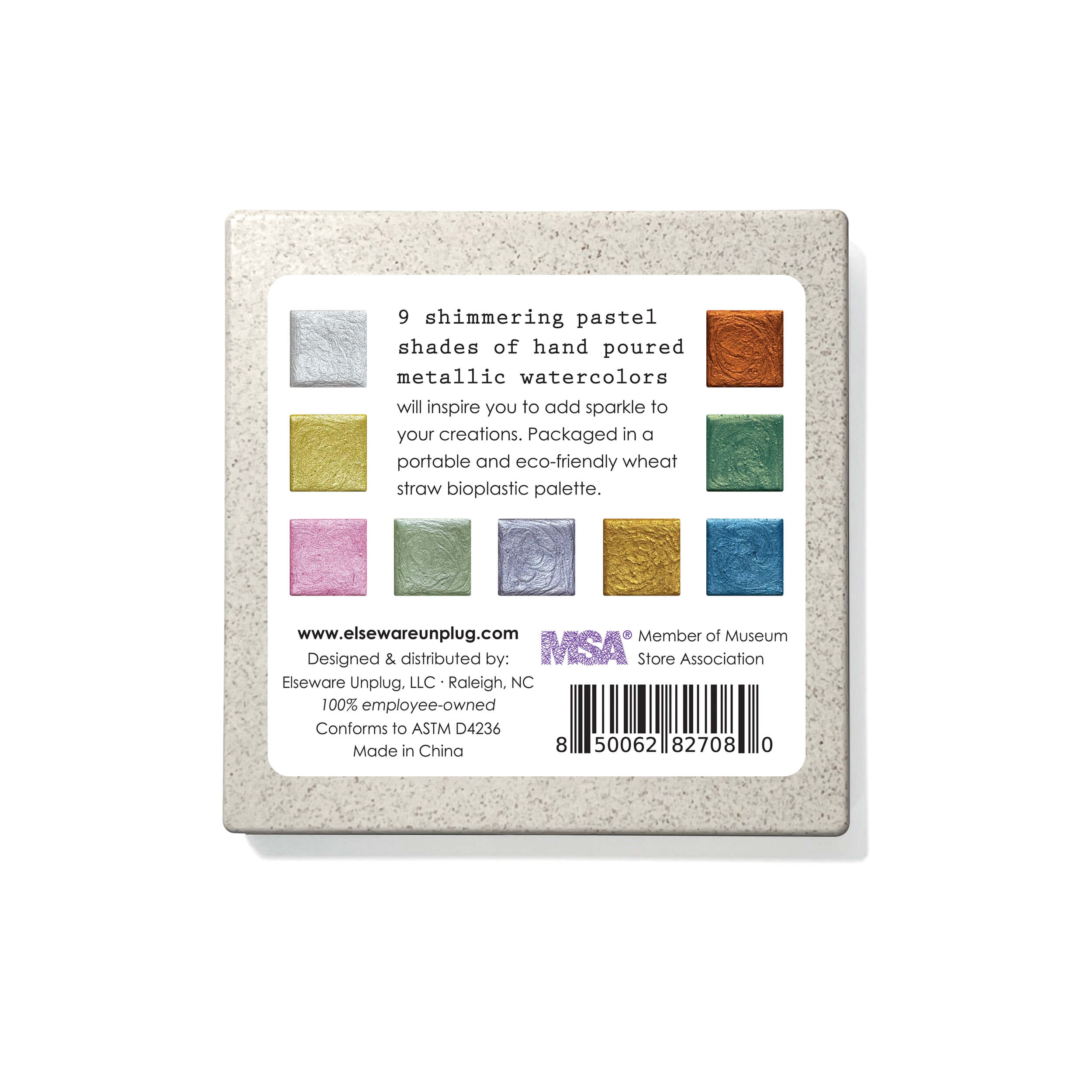 Elseware Unplug Watercolor Essentials Bundle | Bamboo Case, Metallics, & Paper Pad