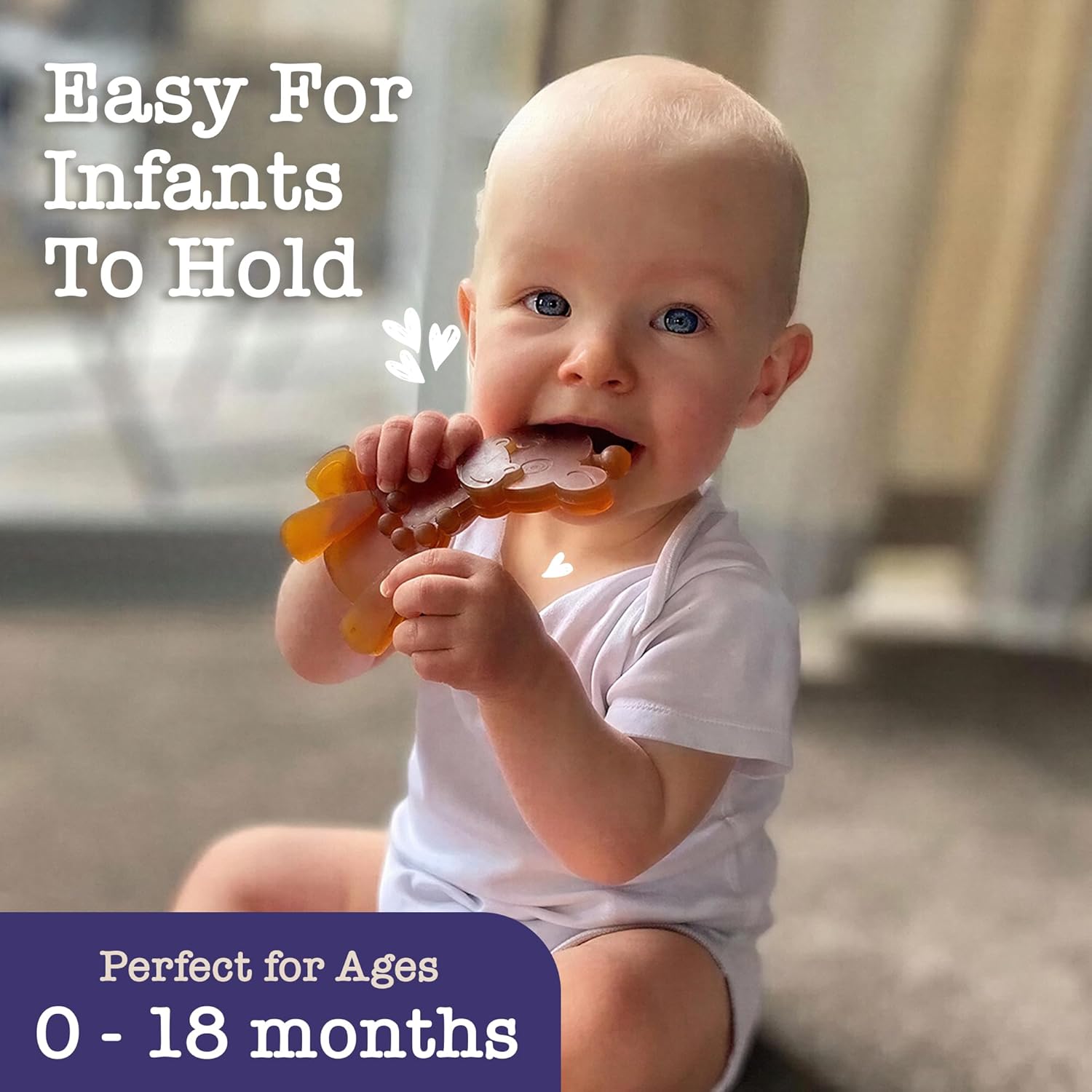 Bambeado The Little Bamber - Natural Rubber & Baltic Amber Teething Toy