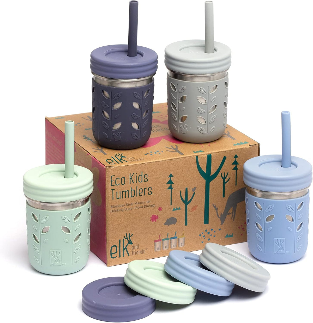 Elk & Friends Stainless Steel Kids Cups