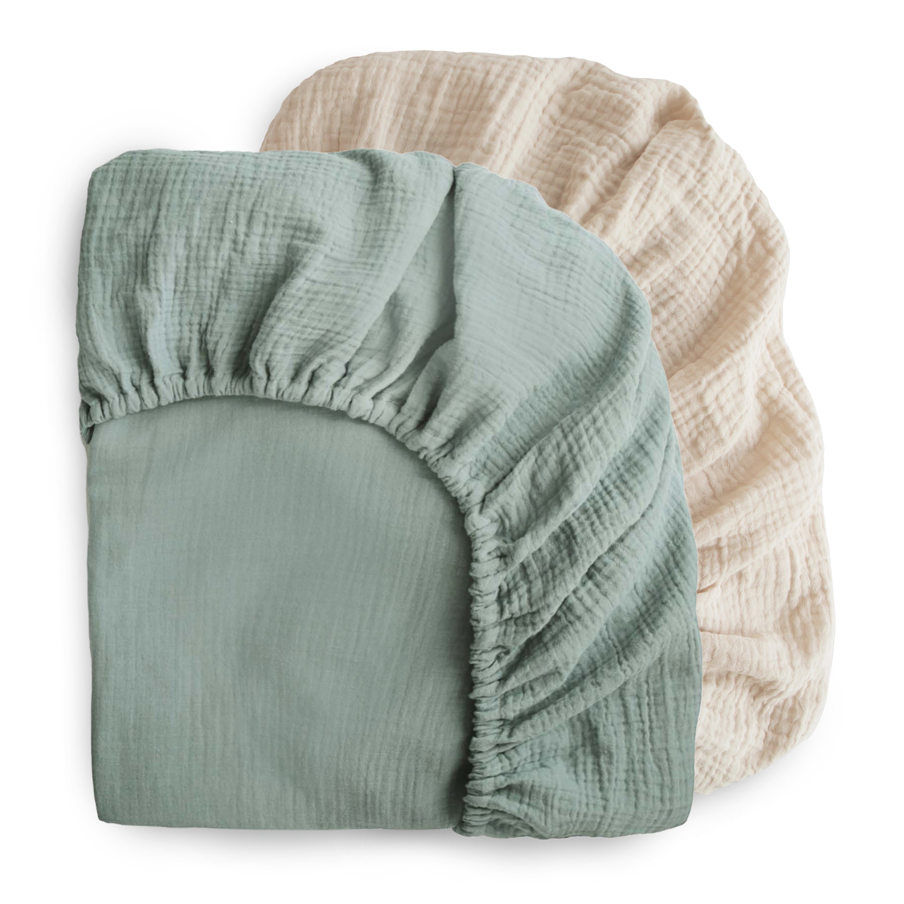 Mushie Extra Soft Muslin Crib Sheet - 2 Pack