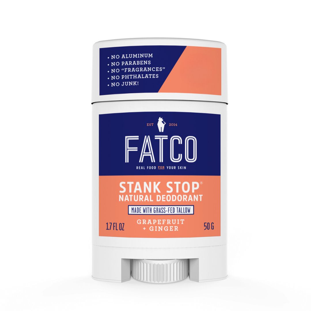 FATCO Stank Stop Deodorant Stick, Grapefruit+Ginger, 1.7 Oz