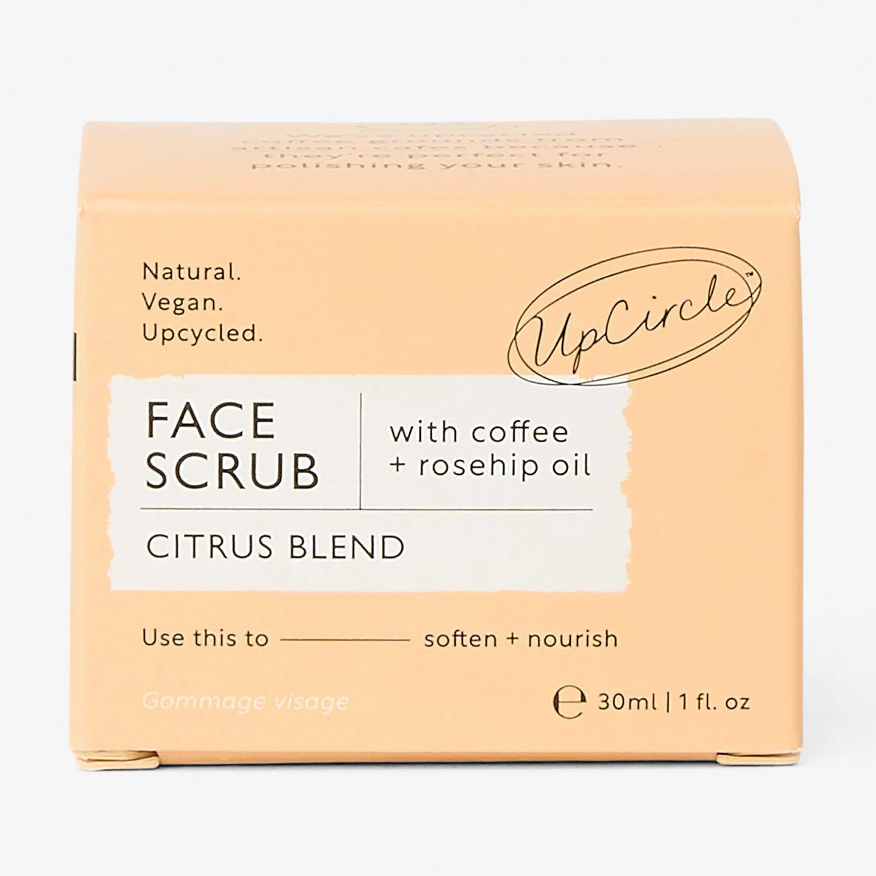 UpCircle Natural Face Scrub – Citrus Blend – Travel Size