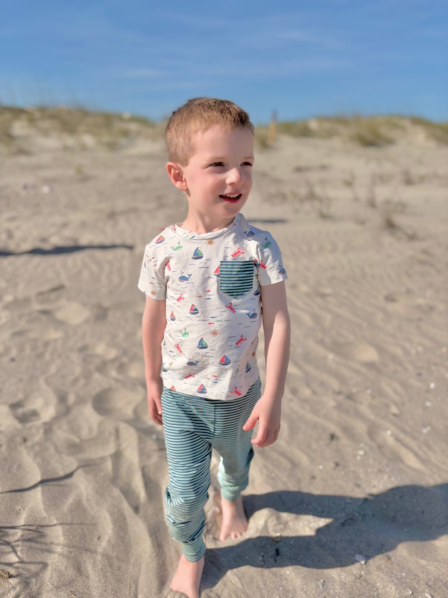 IzzyLee's Jogger Set - Casco Bay Harbor Blue Stripe