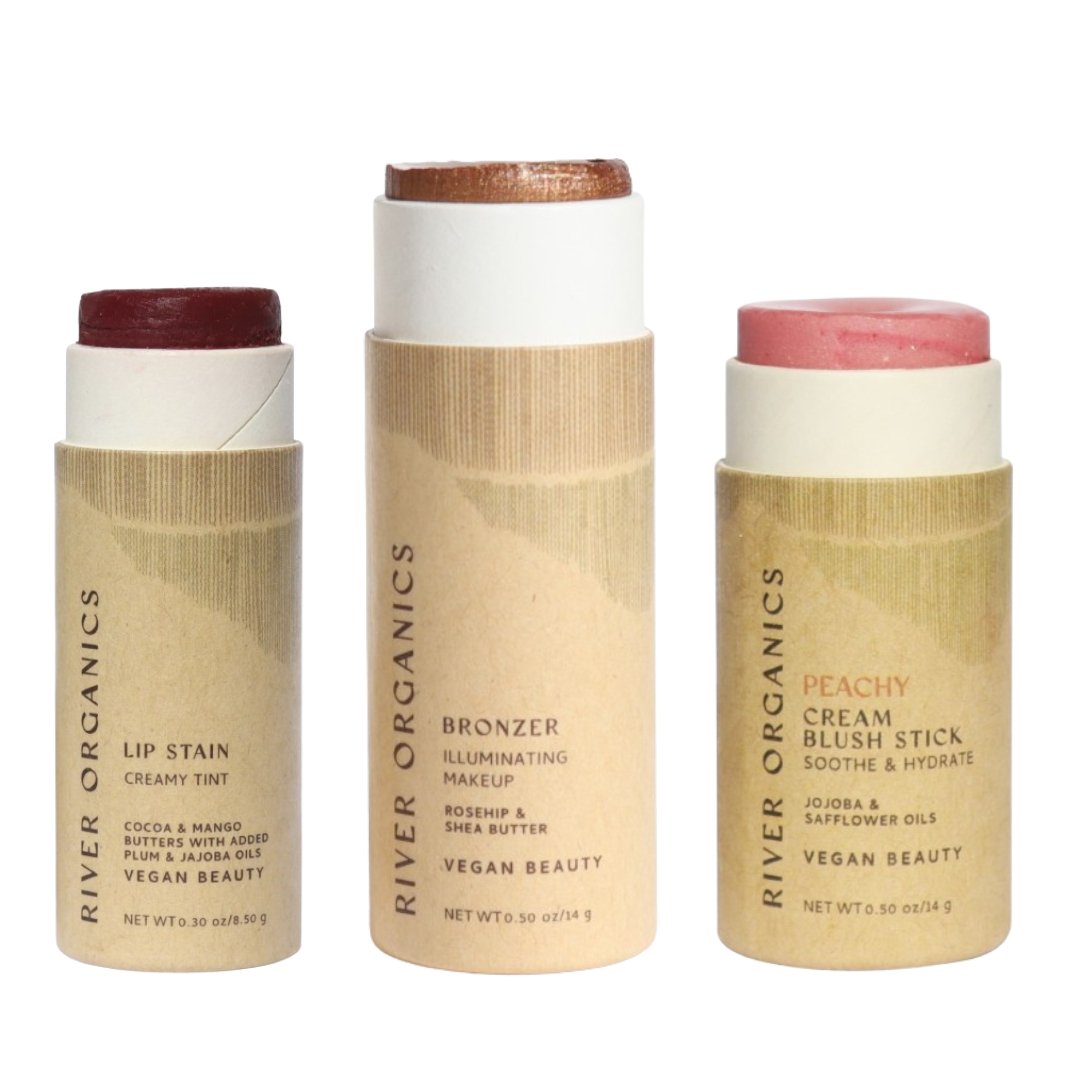 River Organics Lip + Highlighter + Blush Set