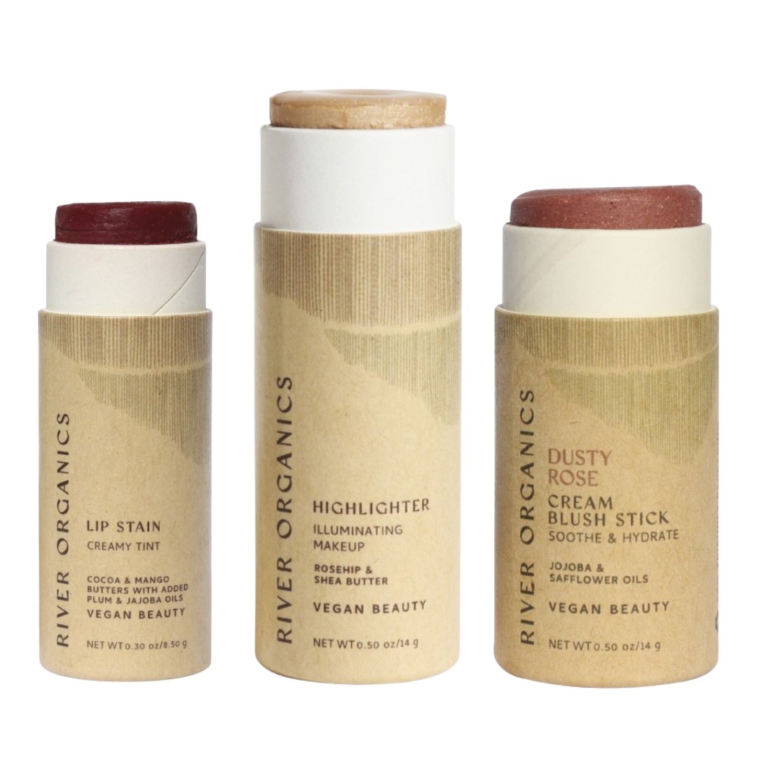 River Organics Lip + Highlighter + Blush Set
