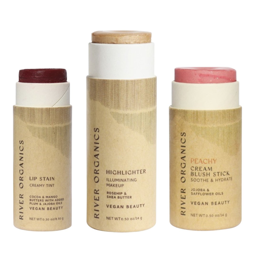 River Organics Lip + Highlighter + Blush Set