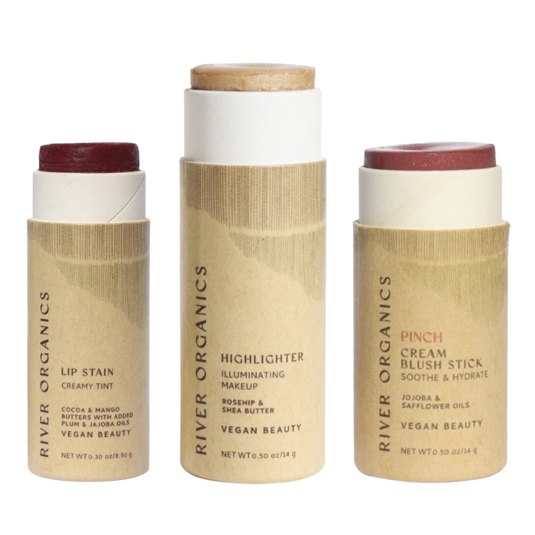 River Organics Lip + Highlighter + Blush Set