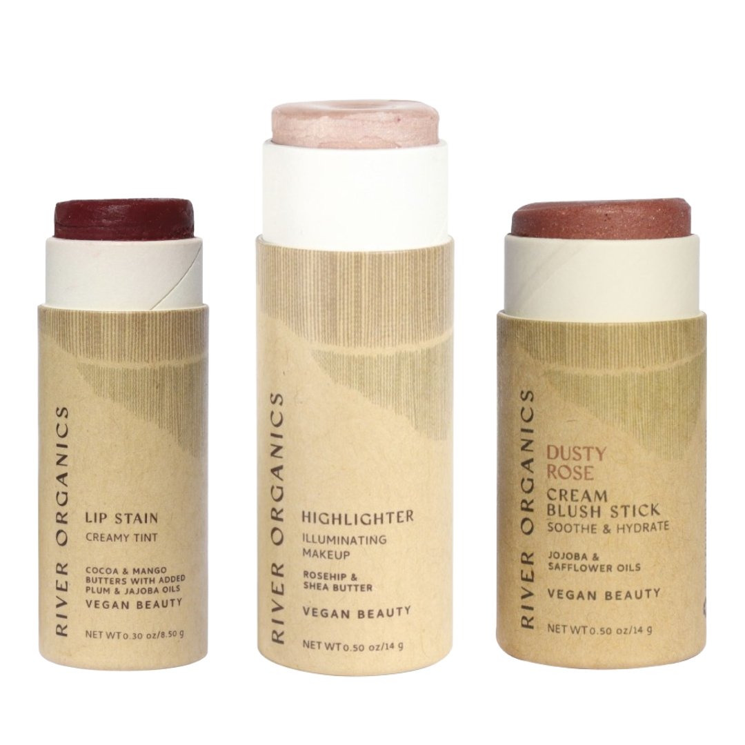 River Organics Lip + Highlighter + Blush Set