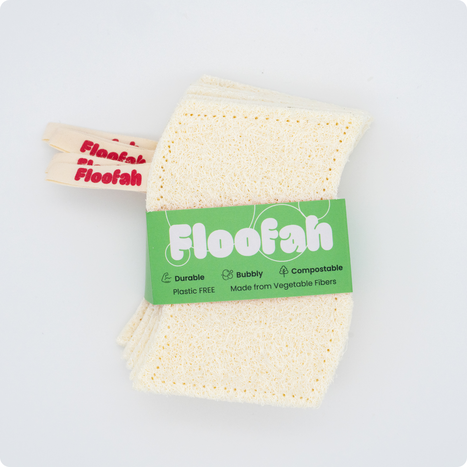 Floofah Luffa Fiber Kitchen Sponge - 2 pack of 5 sponges (10 total)