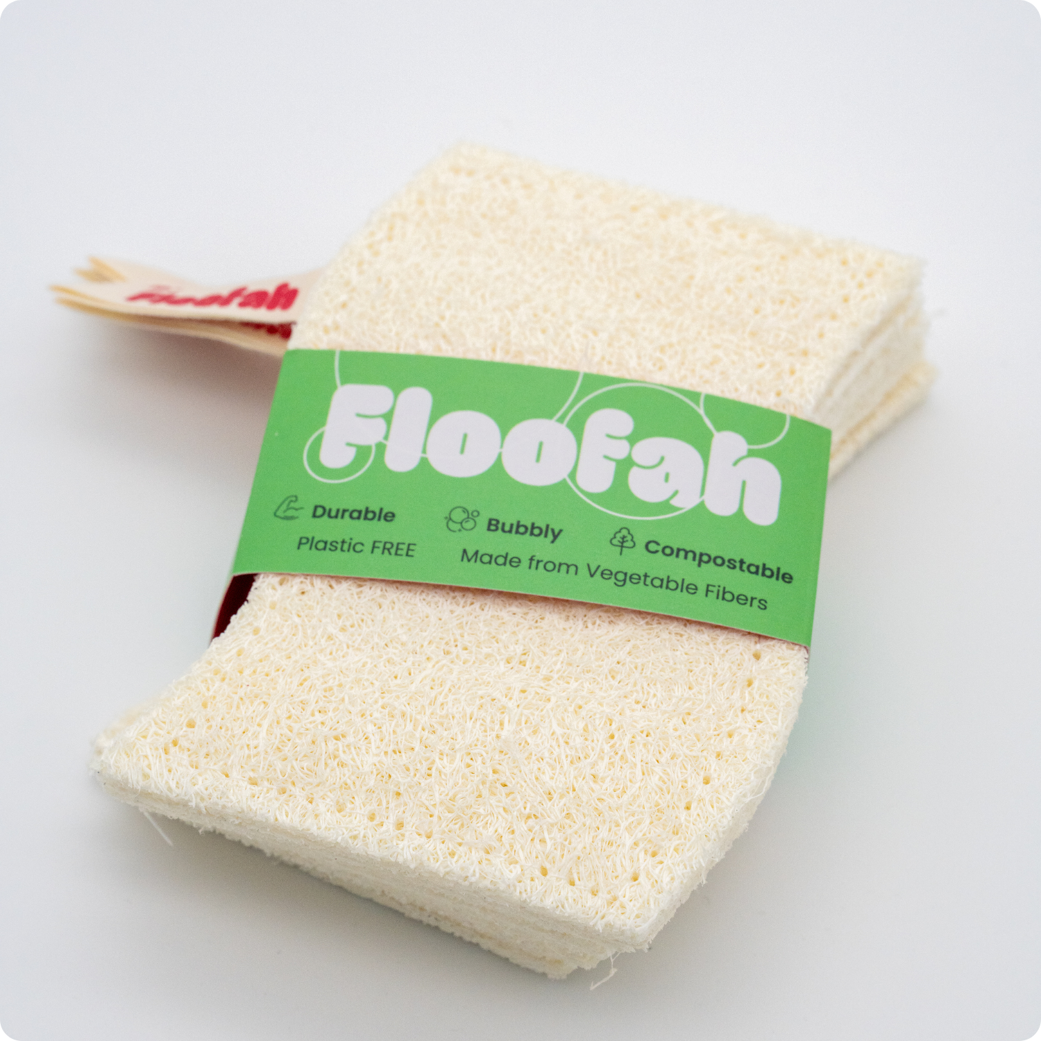 Floofah Luffa Fiber Kitchen Sponge - 2 pack of 5 sponges (10 total)