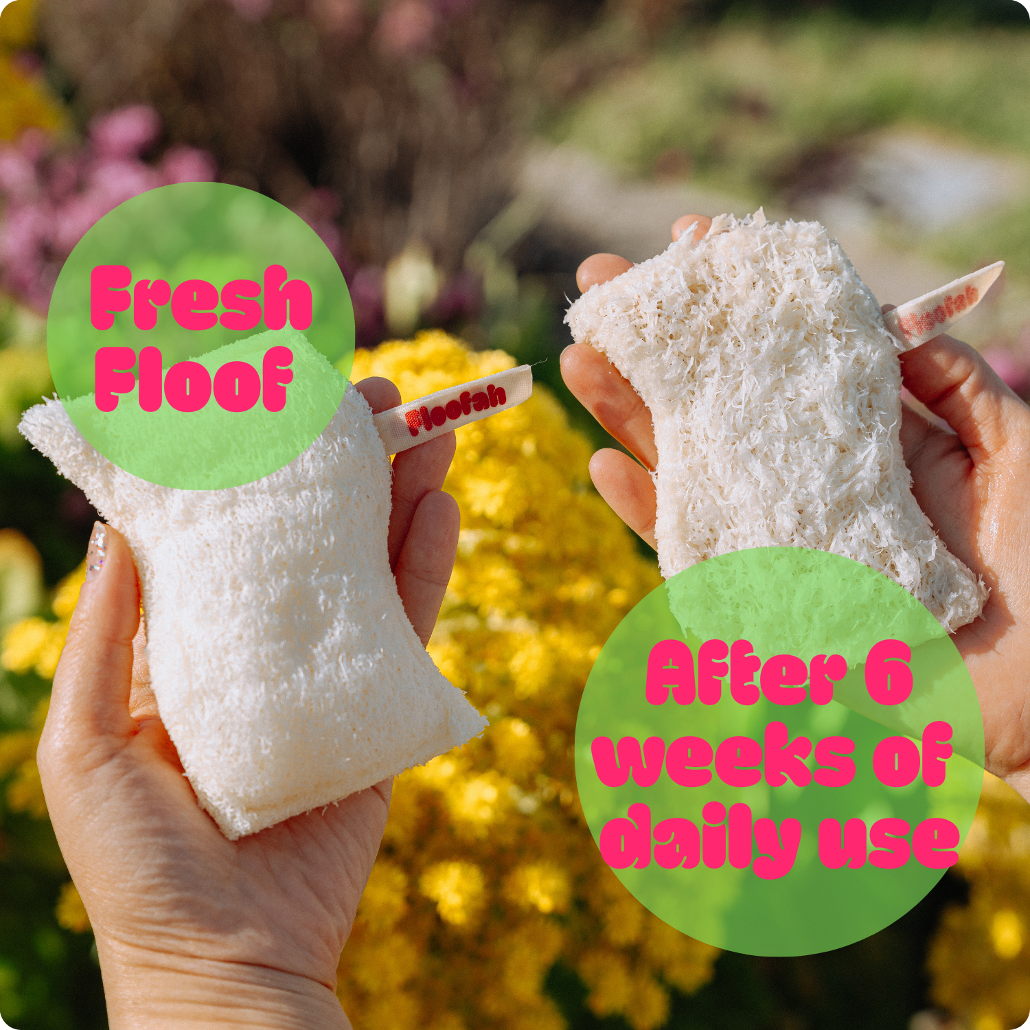 Floofah Luffa Fiber Kitchen Sponge - 2 pack of 5 sponges (10 total)
