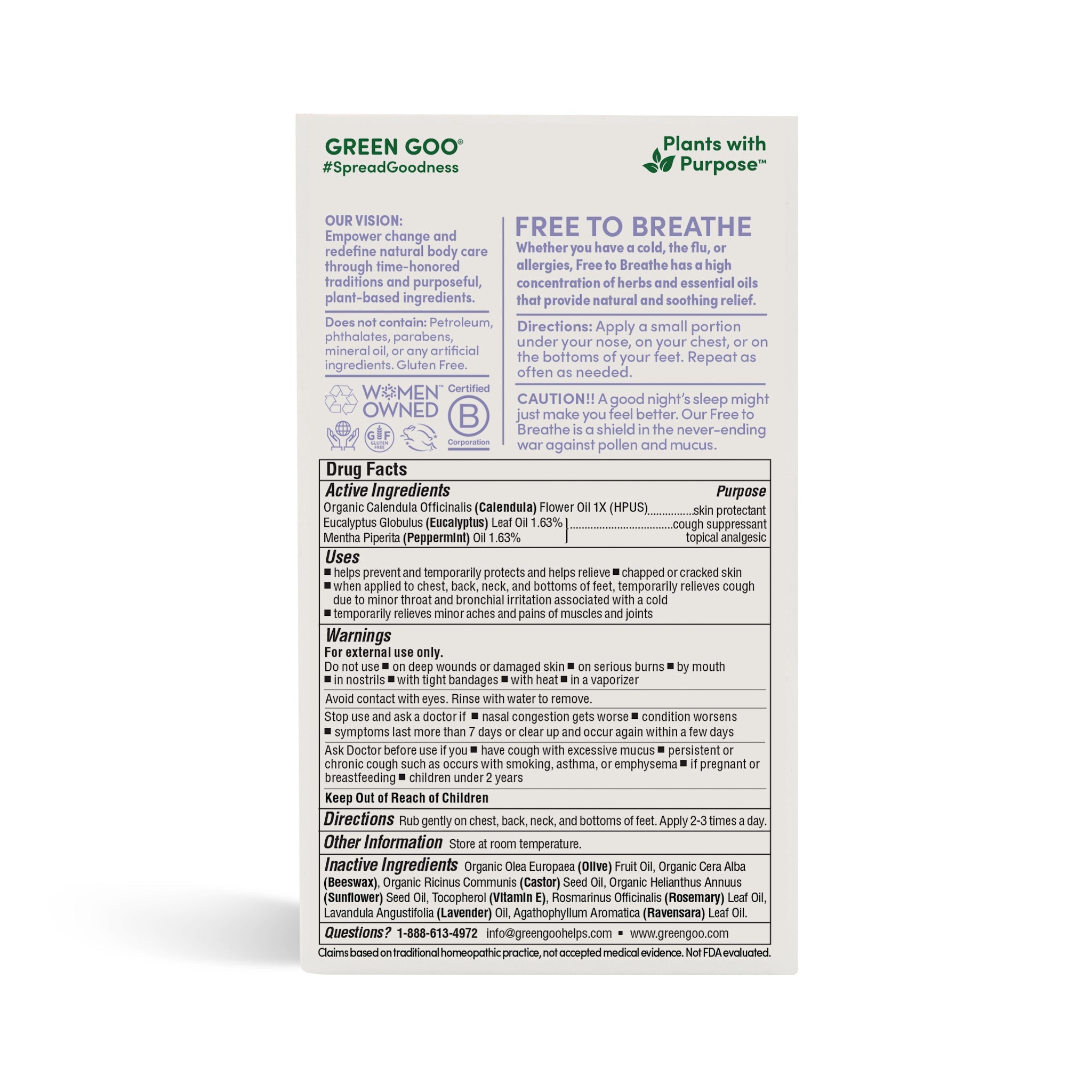 Green Goo Free To Breathe Natural Decongestant