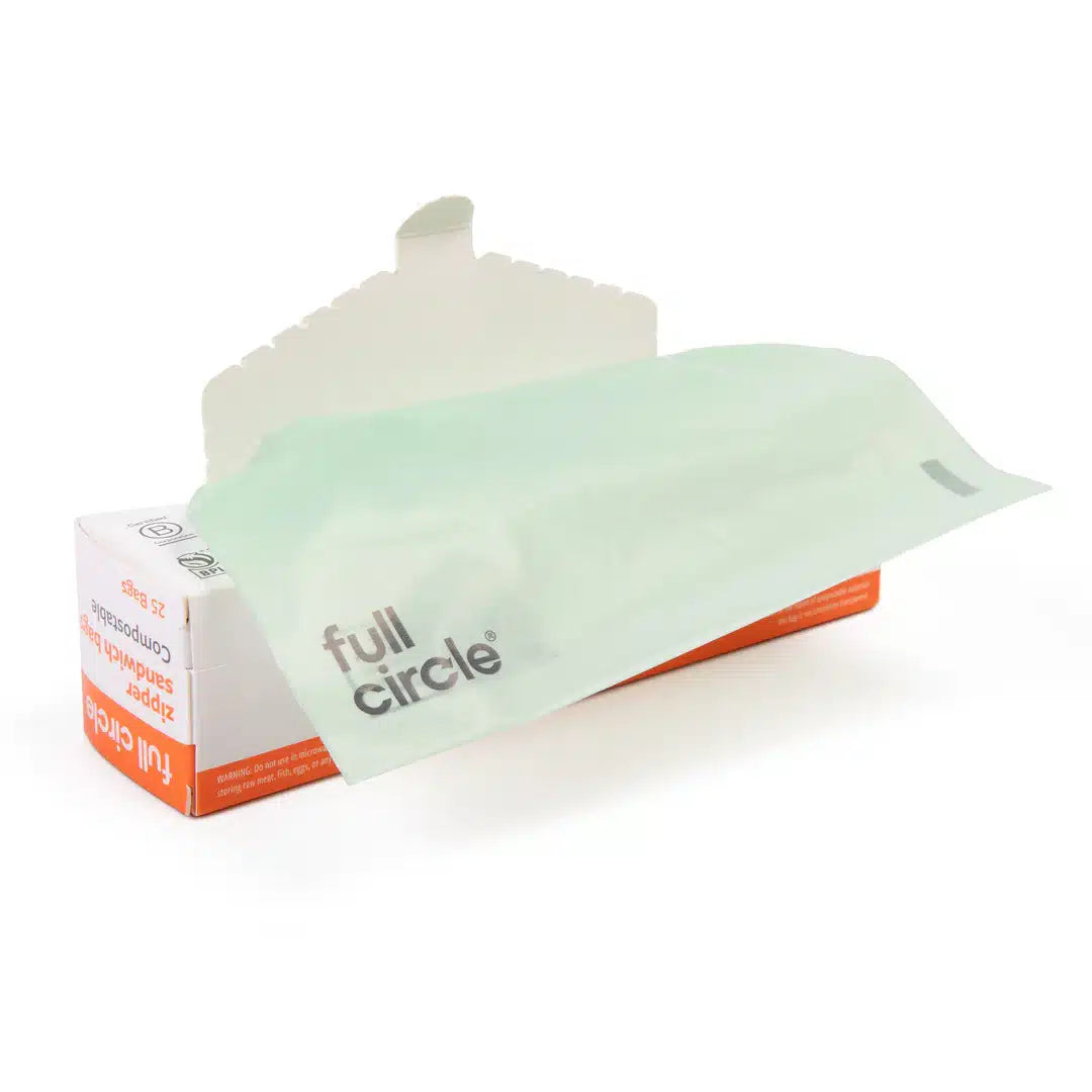 Full Circle Compostable Zipper Sandwich Bags - 25 Pack