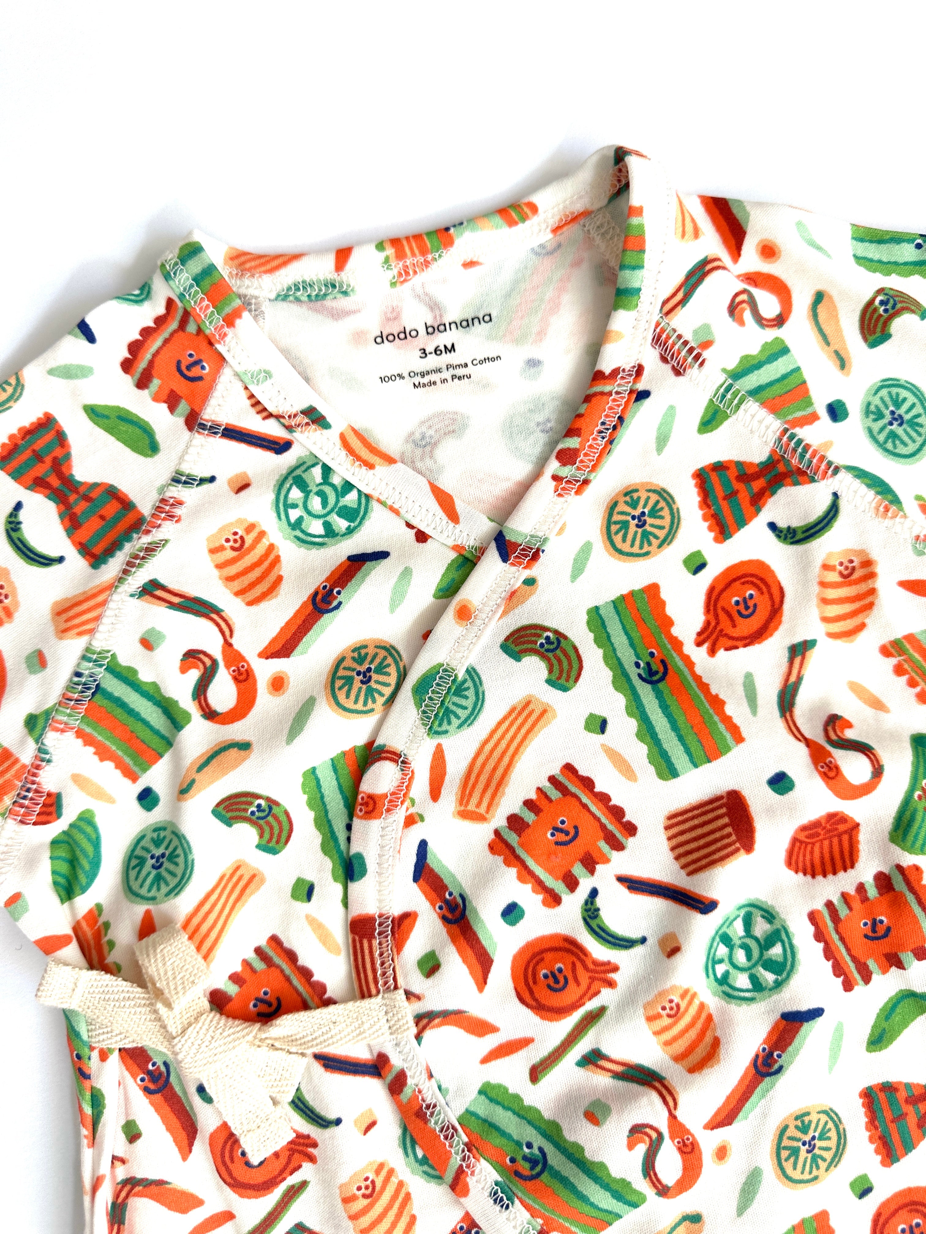 Dodo Banana Pasta Festa Baby Kimono Onesie