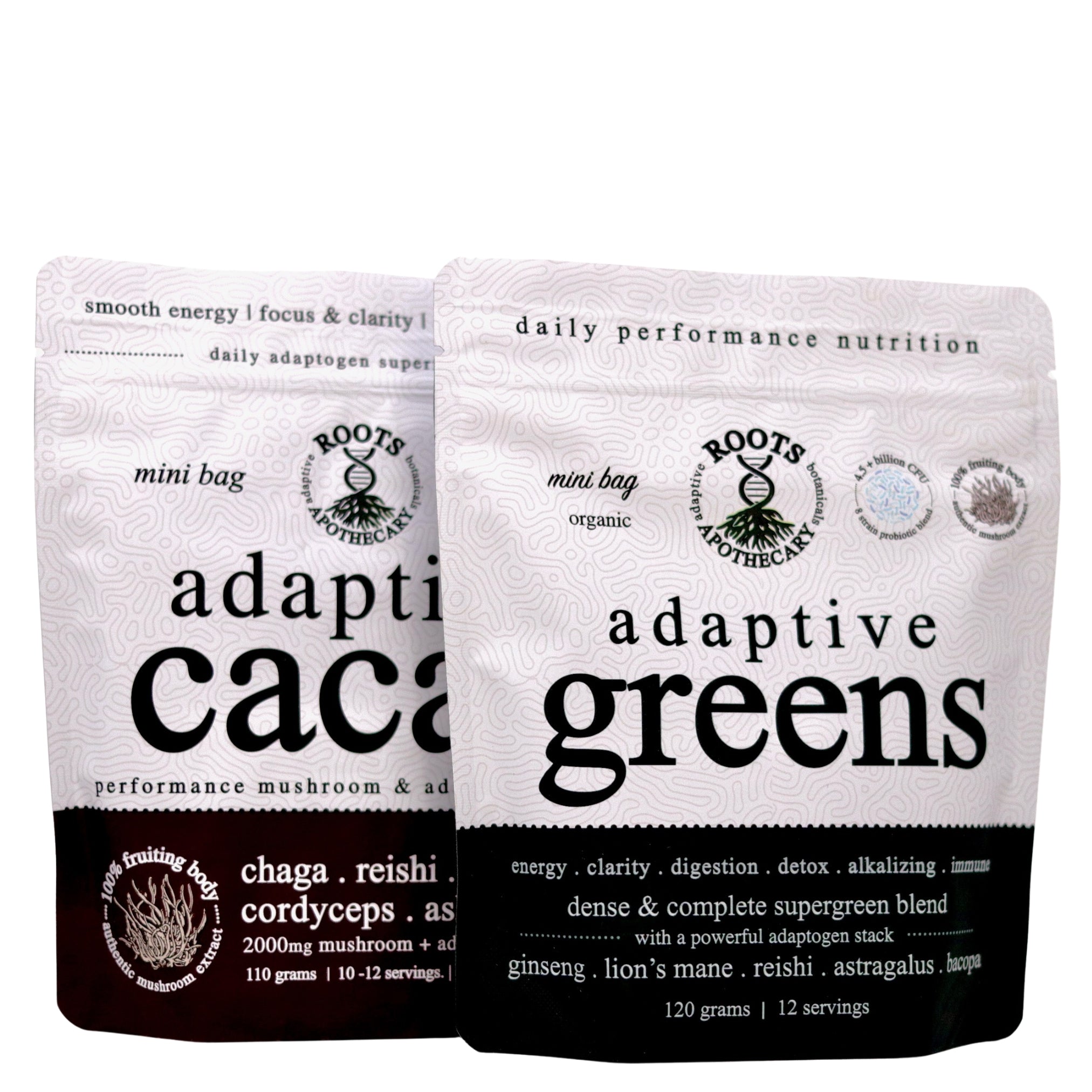 Roots Apothecary Adaptive Greens + Cacao Stack