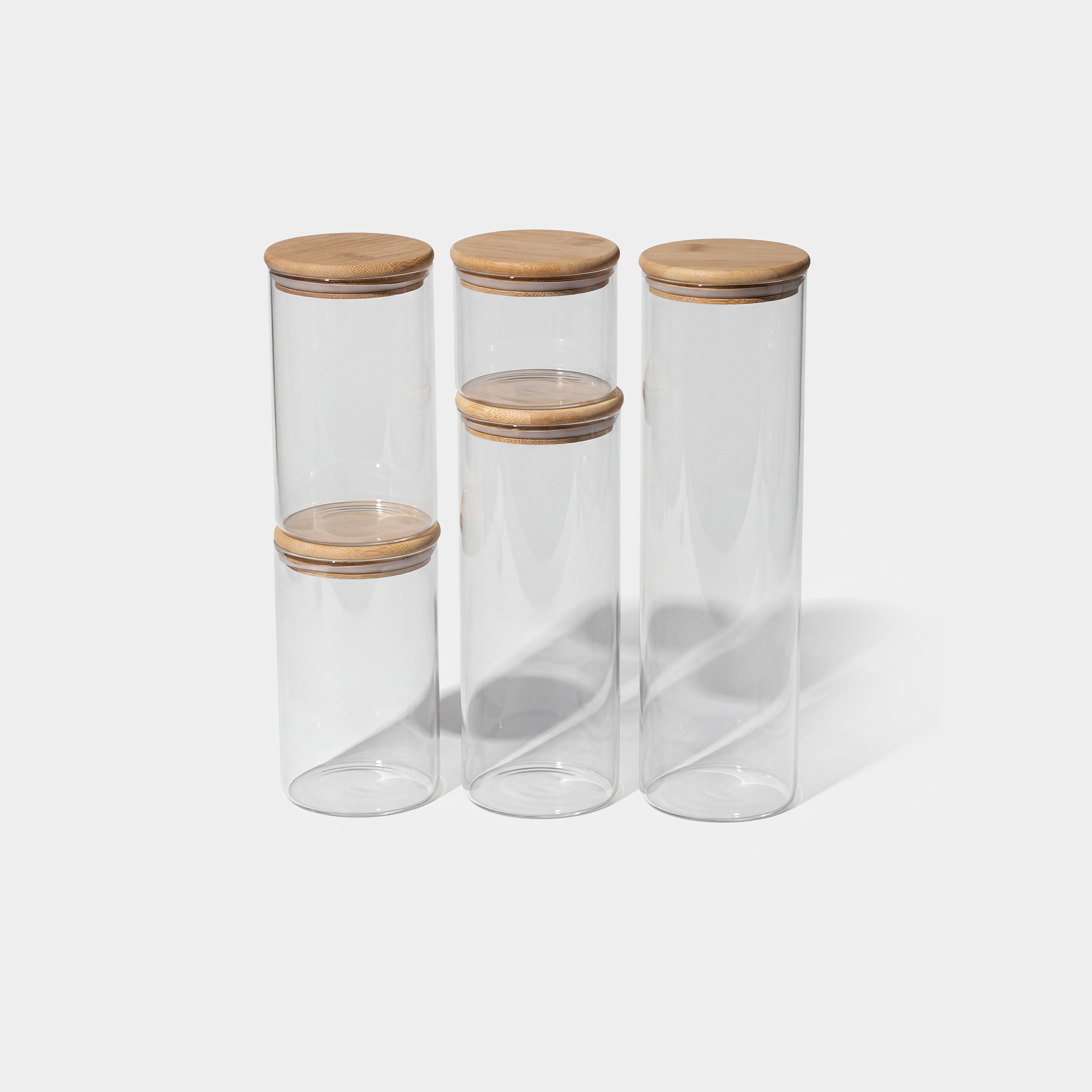 Genicook Glass Canister Set & Bamboo Lid