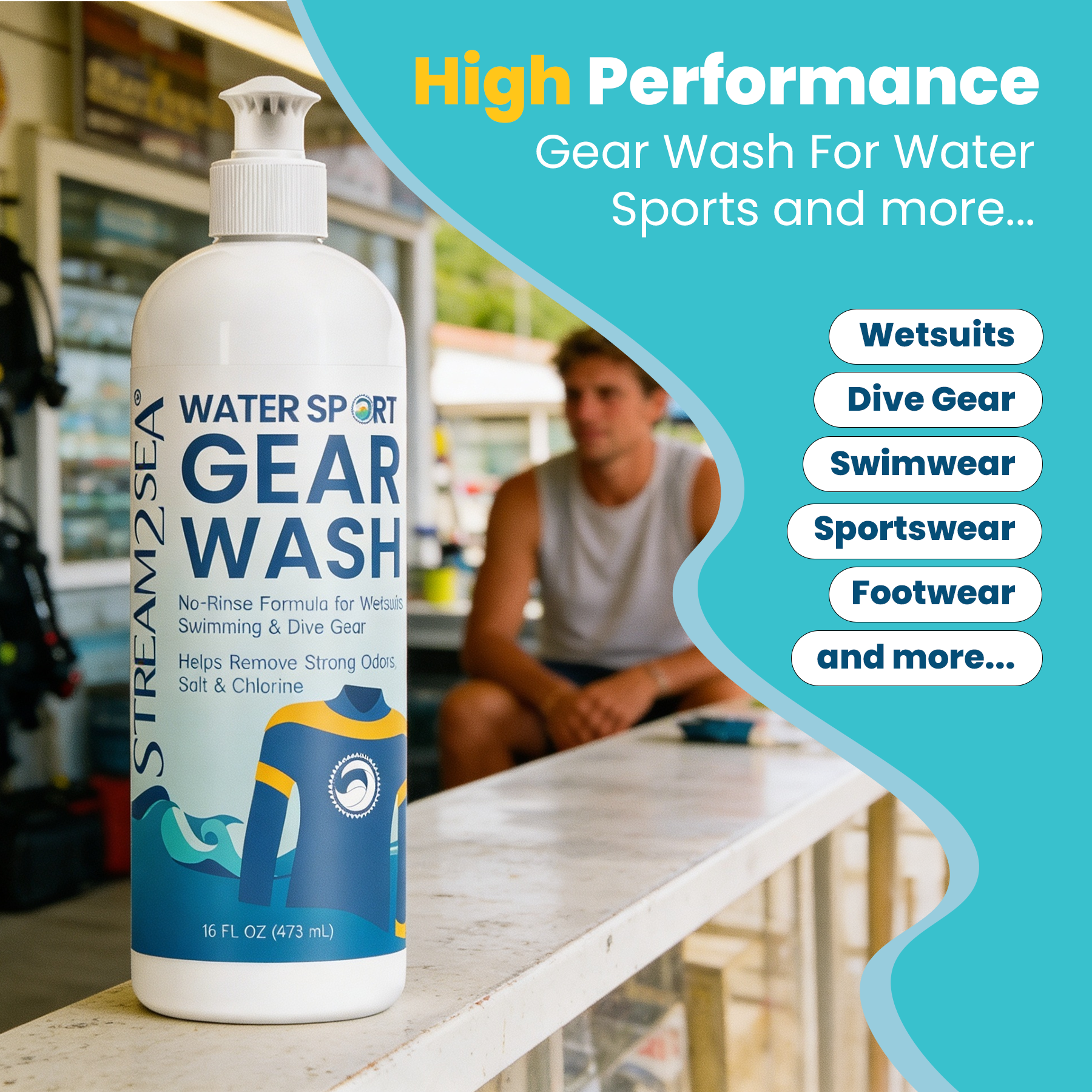Stream2Sea Water Sport Gear Wash 16 fl. oz.