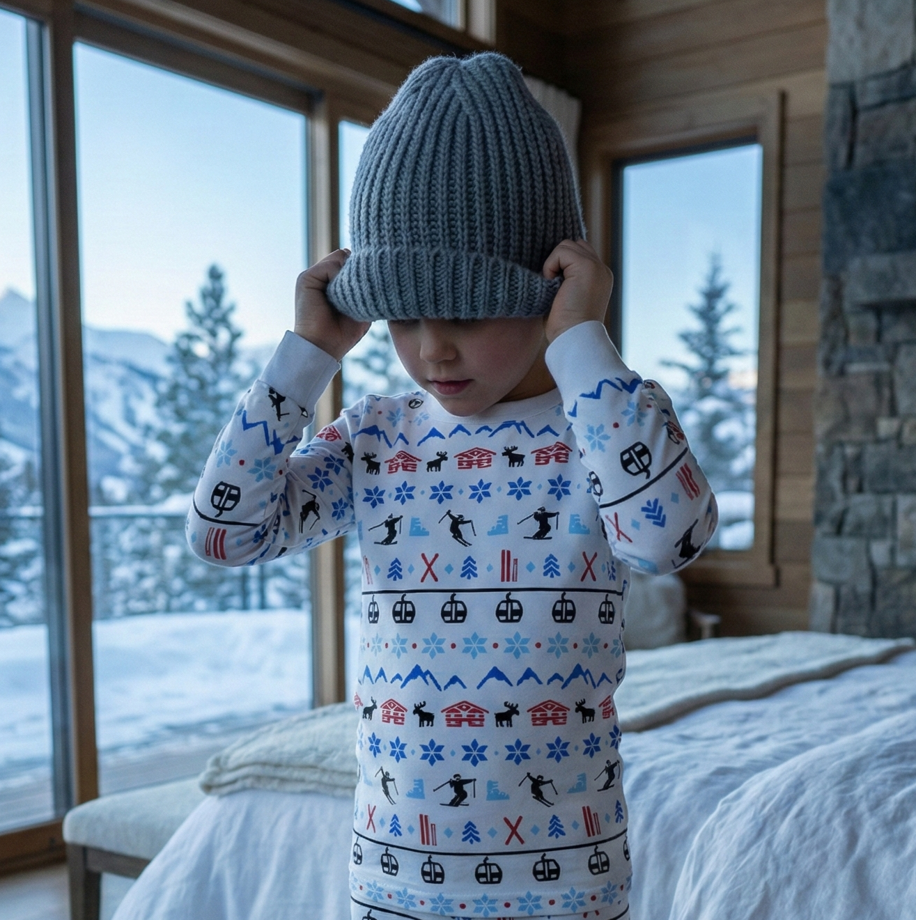 12|12  Organic Long Sleeve Pajama Set [Alpine Ski]