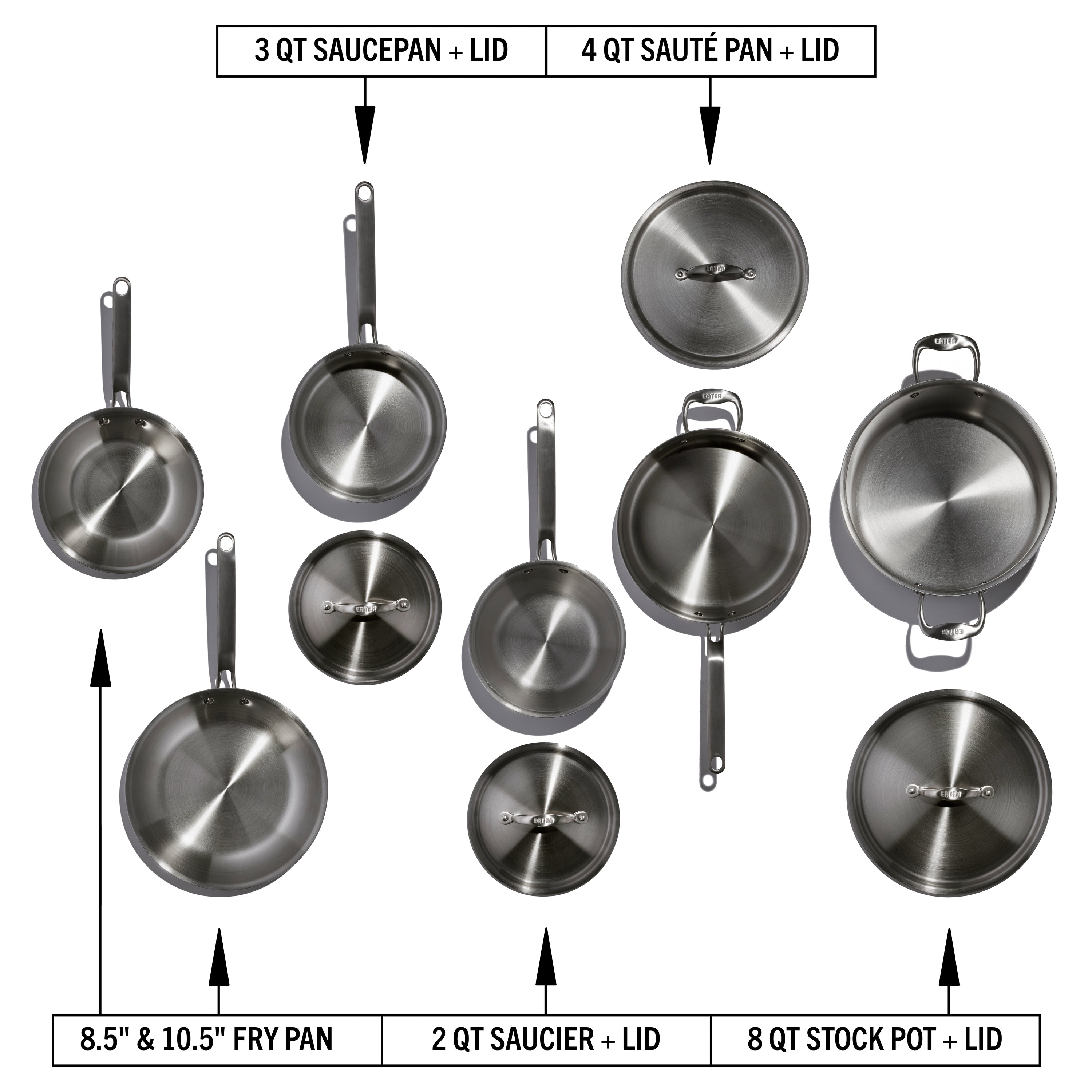 Heritage Steel Eater Series 10 Piece Cookware Set