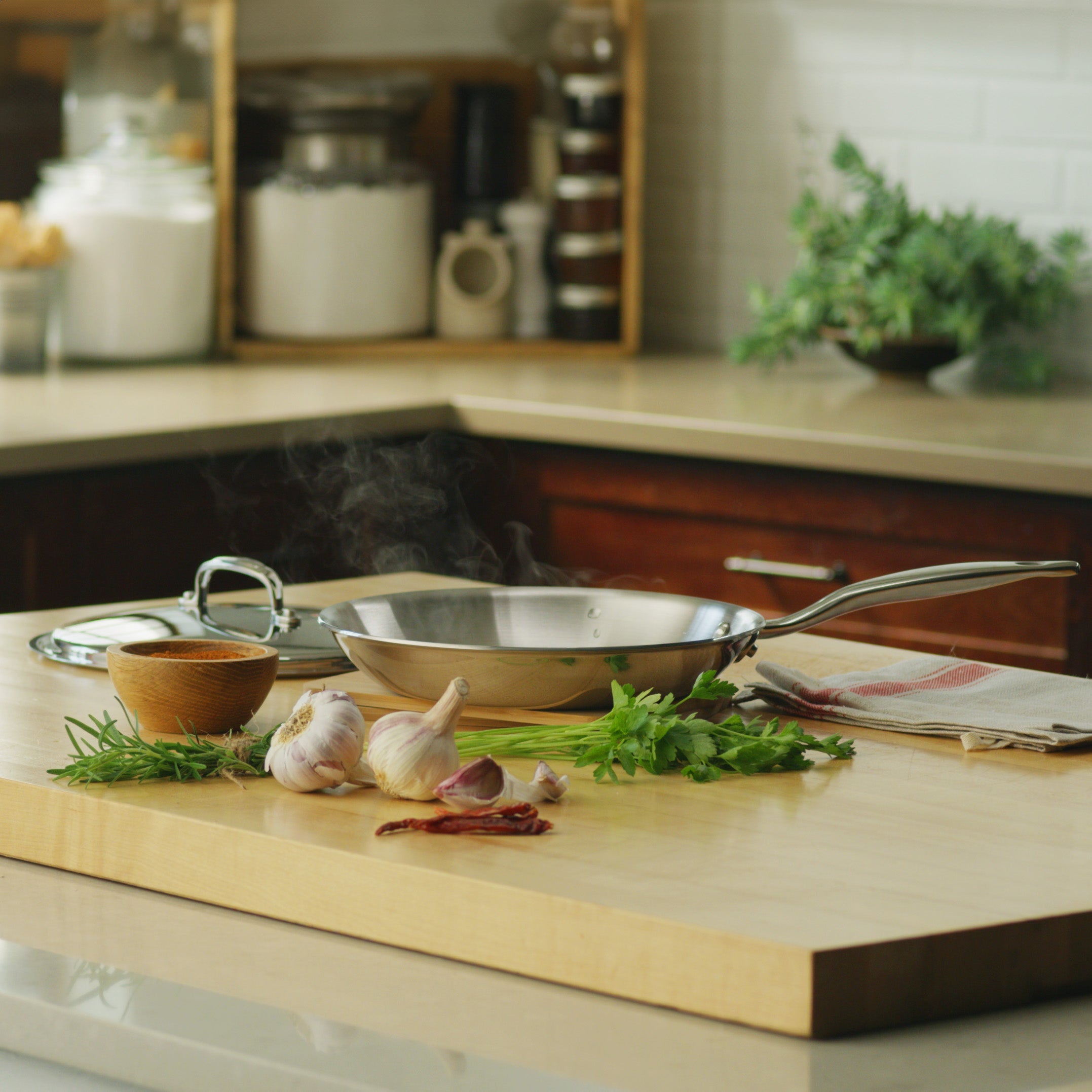 Heritage Steel Titanium Series 5 Piece Fry Pan Set