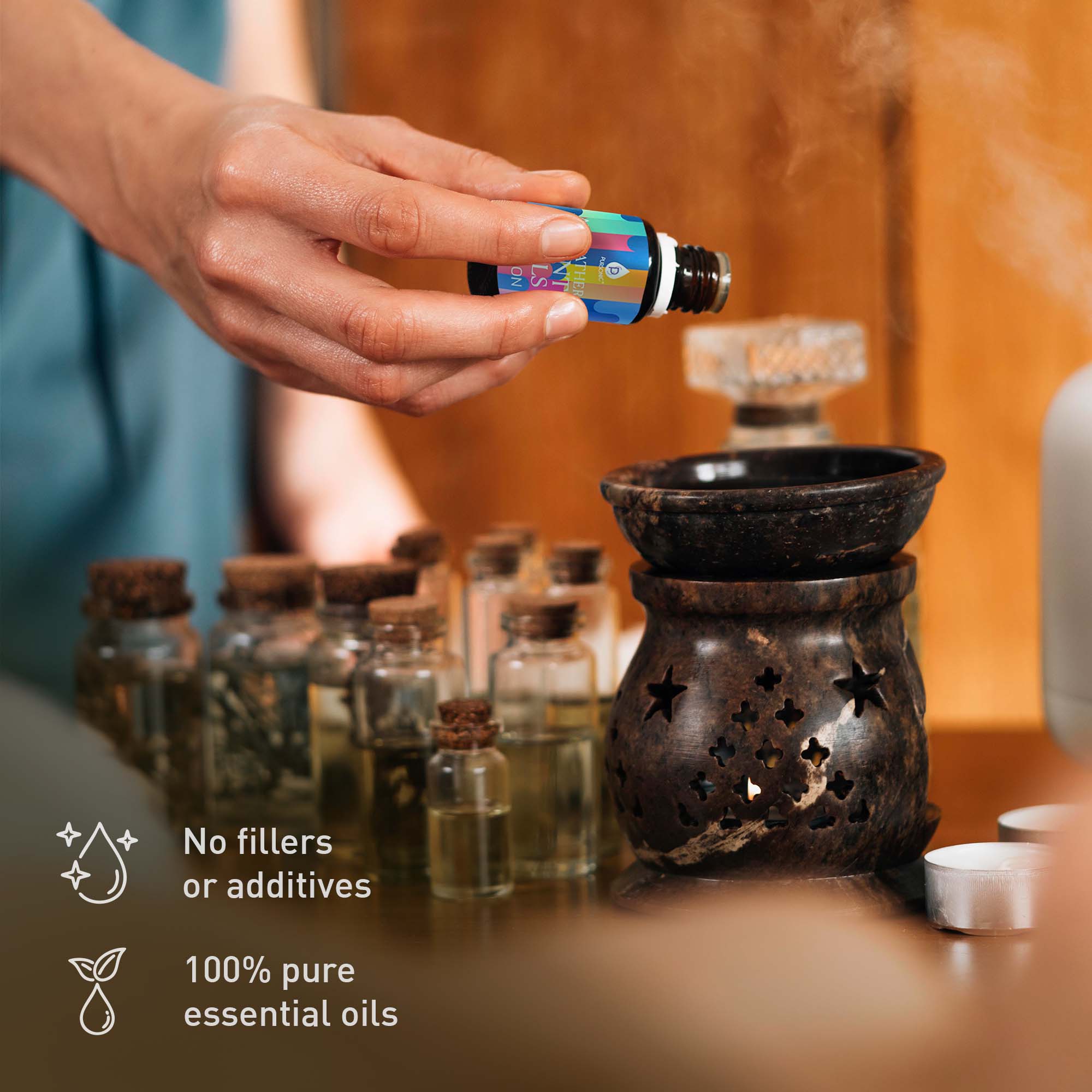 Pursonic Himalayan Salt Diffuser & 14 Pack Essential Oils Set
