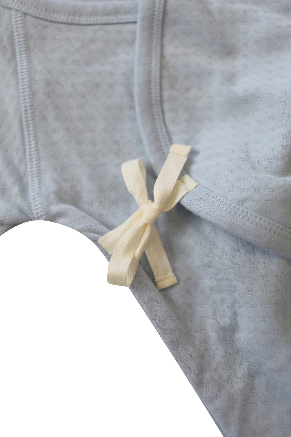 Dodo Banana soft blue pointelle baby kimono onesie