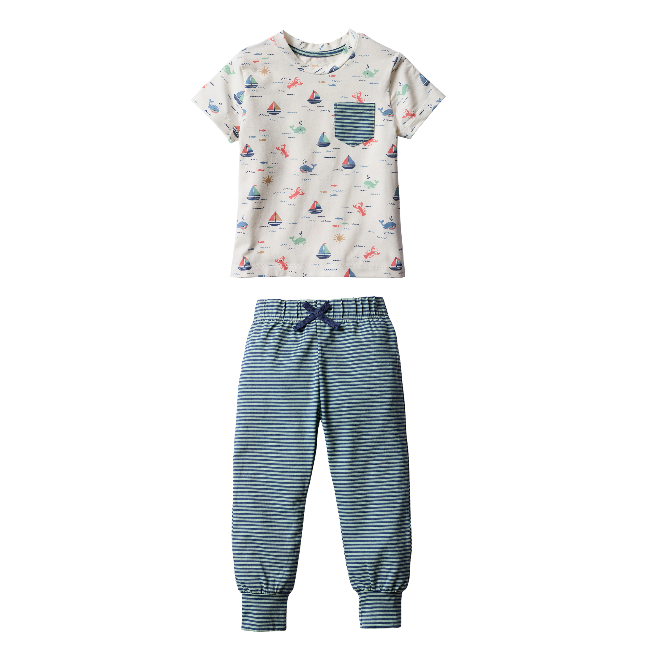 IzzyLee's Jogger Set - Casco Bay Harbor Blue Stripe