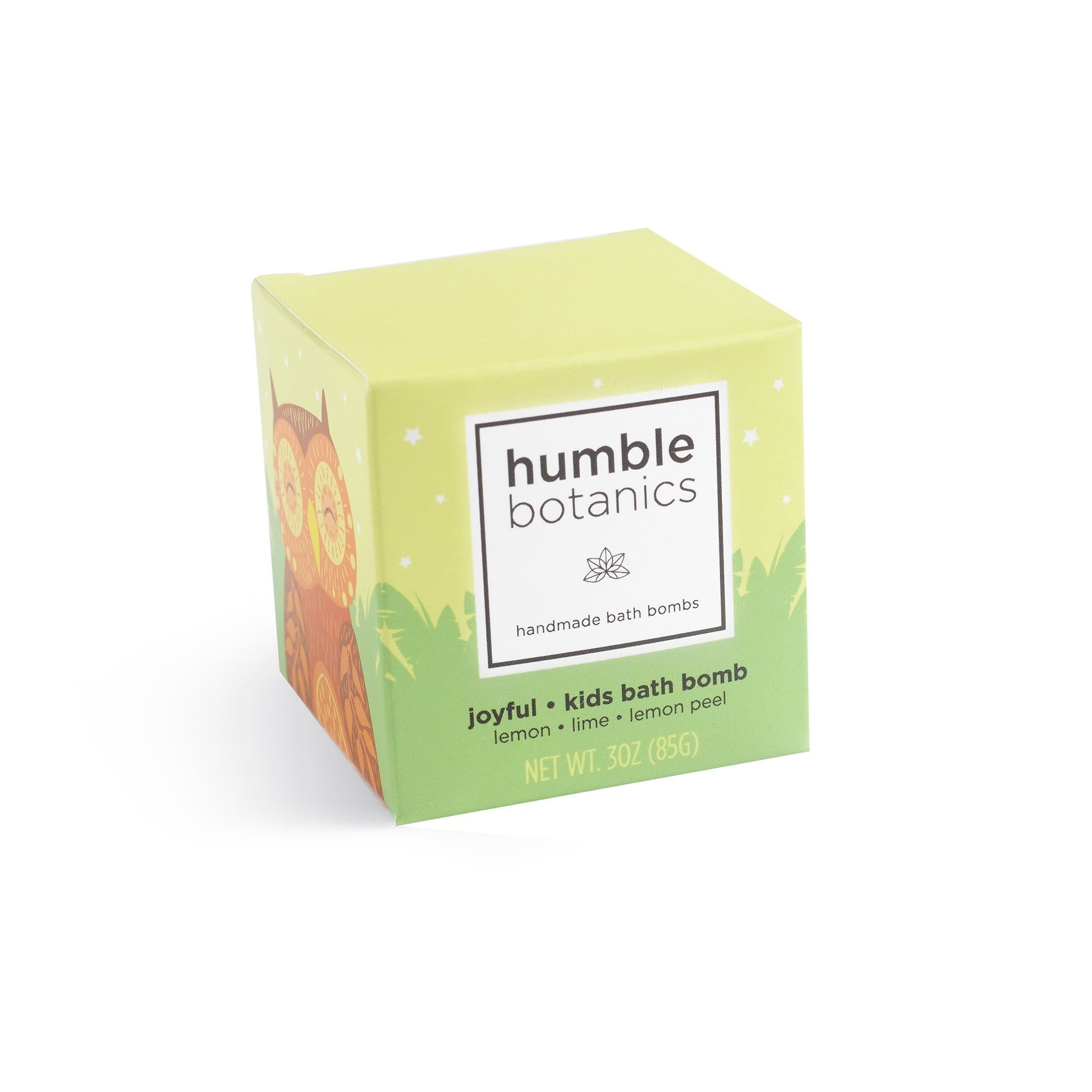 Humble Botanics bath bomb packaging on a white background