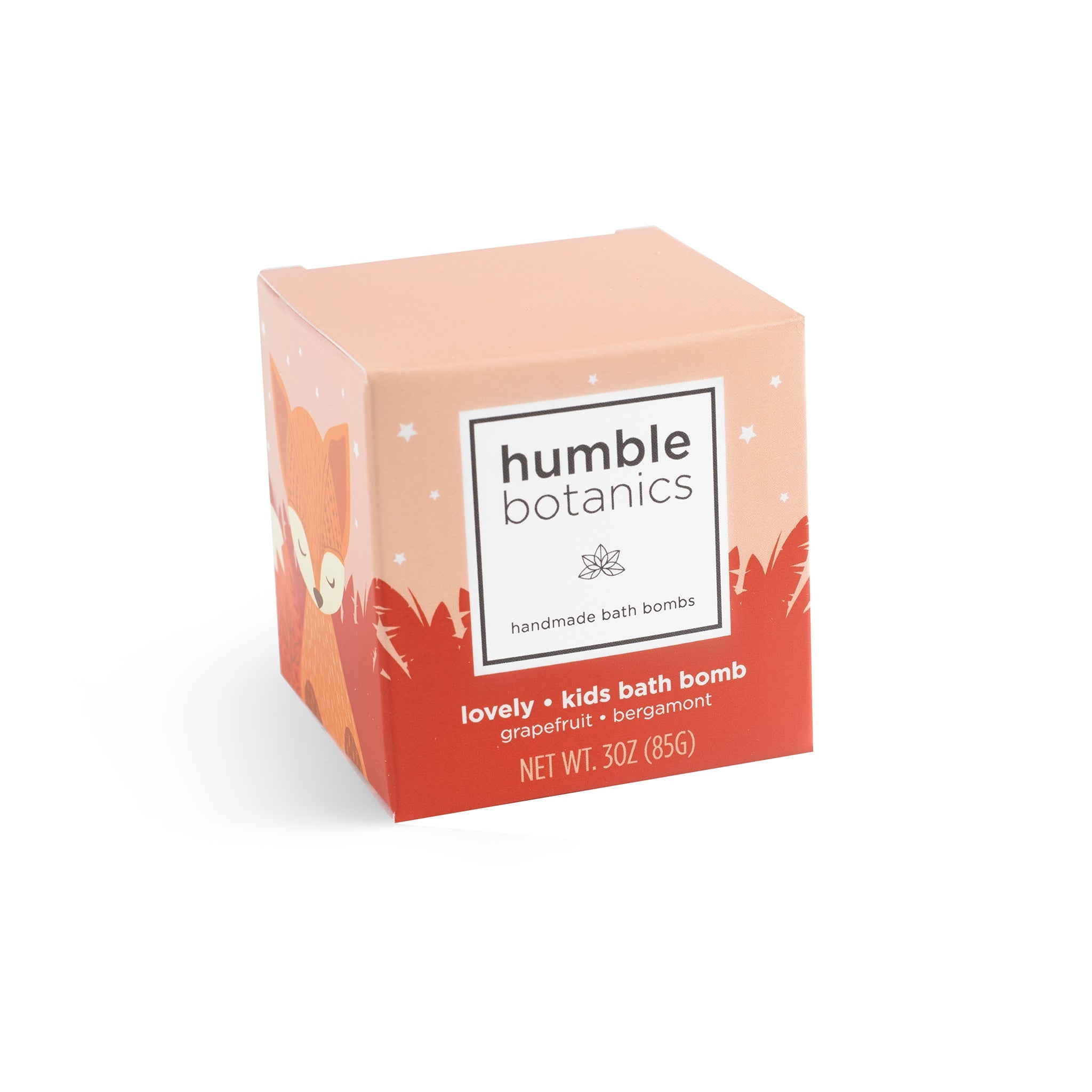 humble botanics bath bomb packaging on a white background