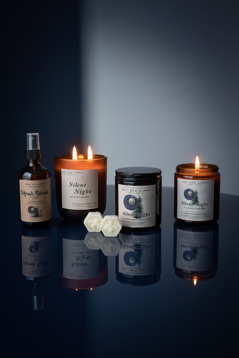 Soli Deo Gloria Candle Company Silent Night | Lavender, Vanilla & Evergreen Beeswax Candle ~ Available Fall 2026