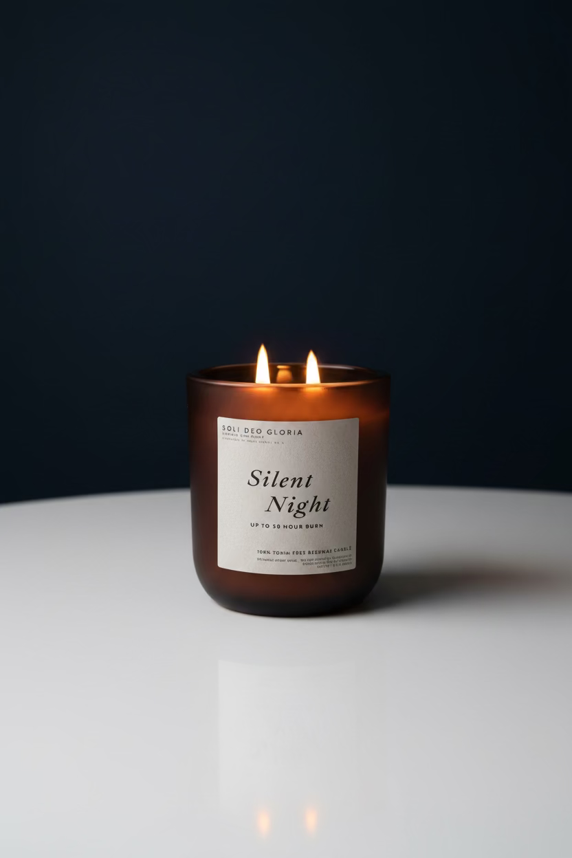Soli Deo Gloria Candle Company Silent Night | Lavender, Vanilla & Evergreen Beeswax Candle ~ Available Fall 2026
