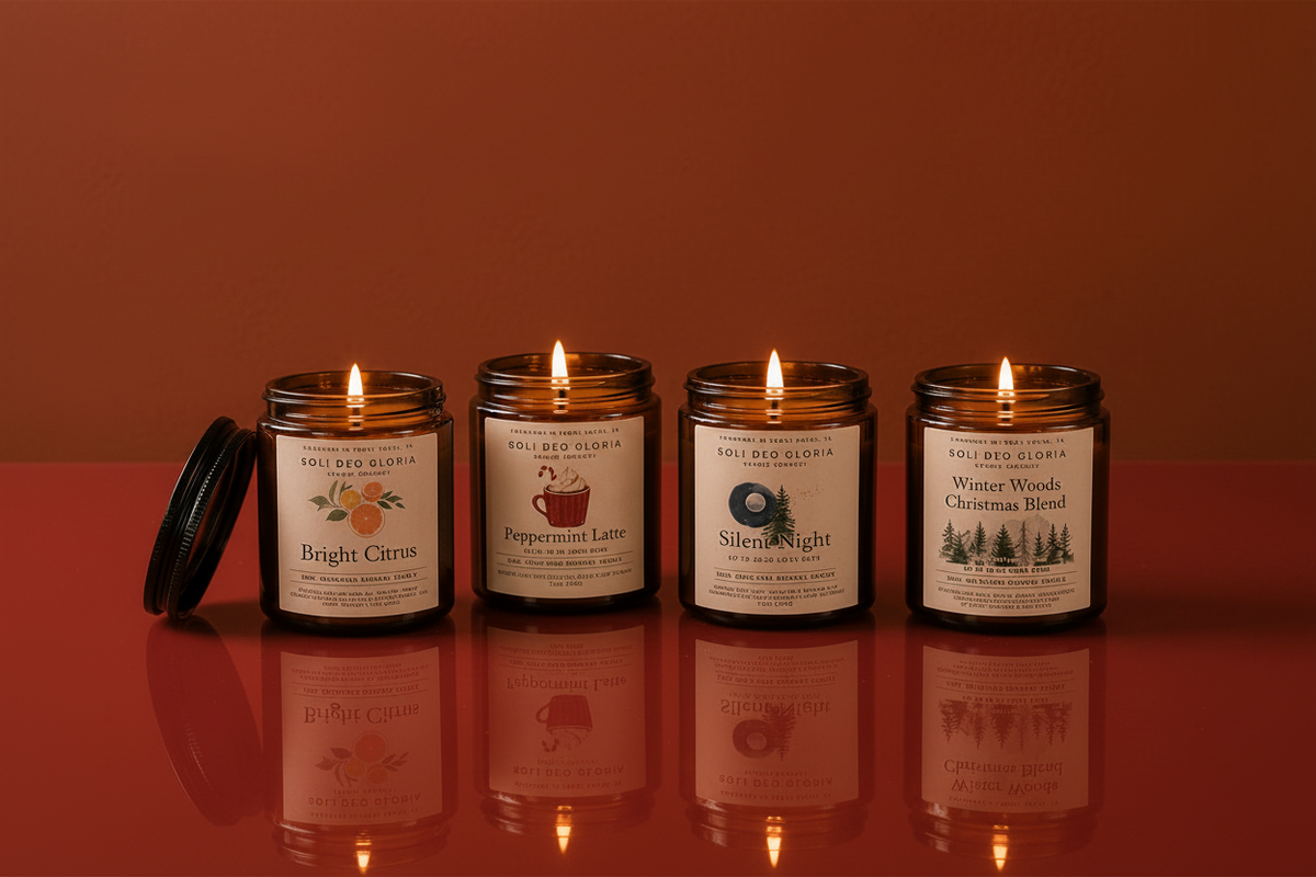 Soli Deo Gloria Candle Company Cozy Season Favorites Beeswax Candle Bundle | 4 Pack