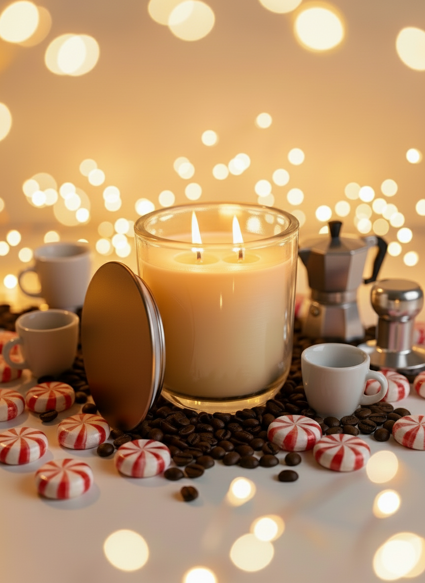 Soli Deo Gloria Candle Company Peppermint Latte | Organic Essential Oil & Extract Infused