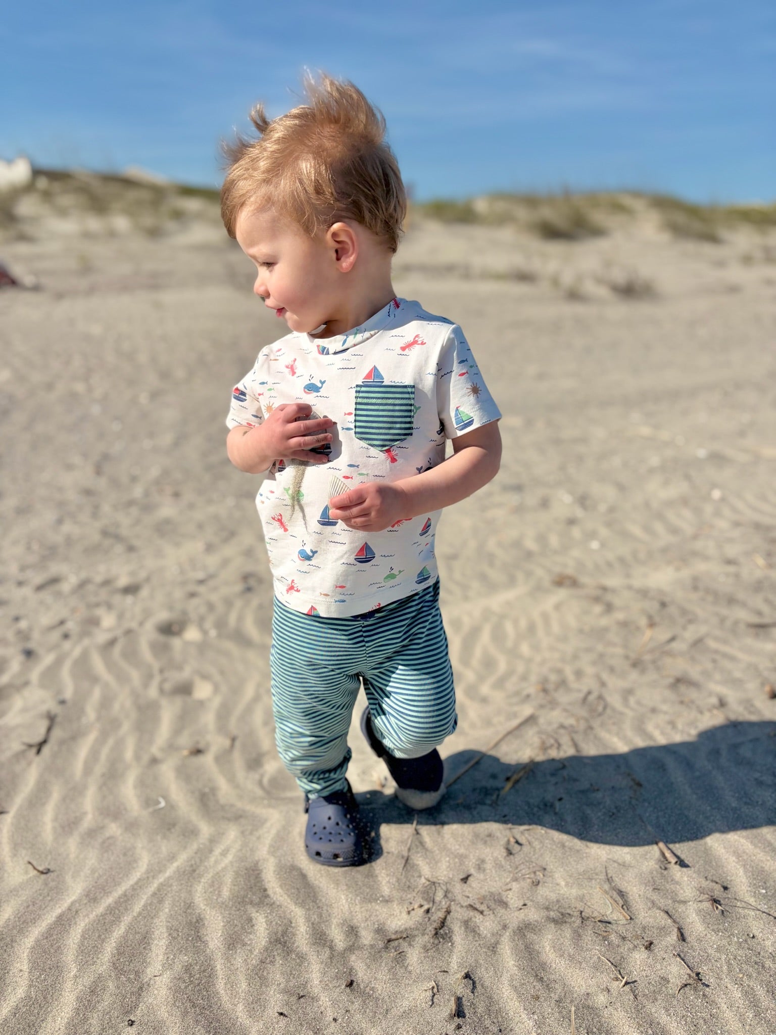 IzzyLee's Jogger Set - Casco Bay Harbor Blue Stripe