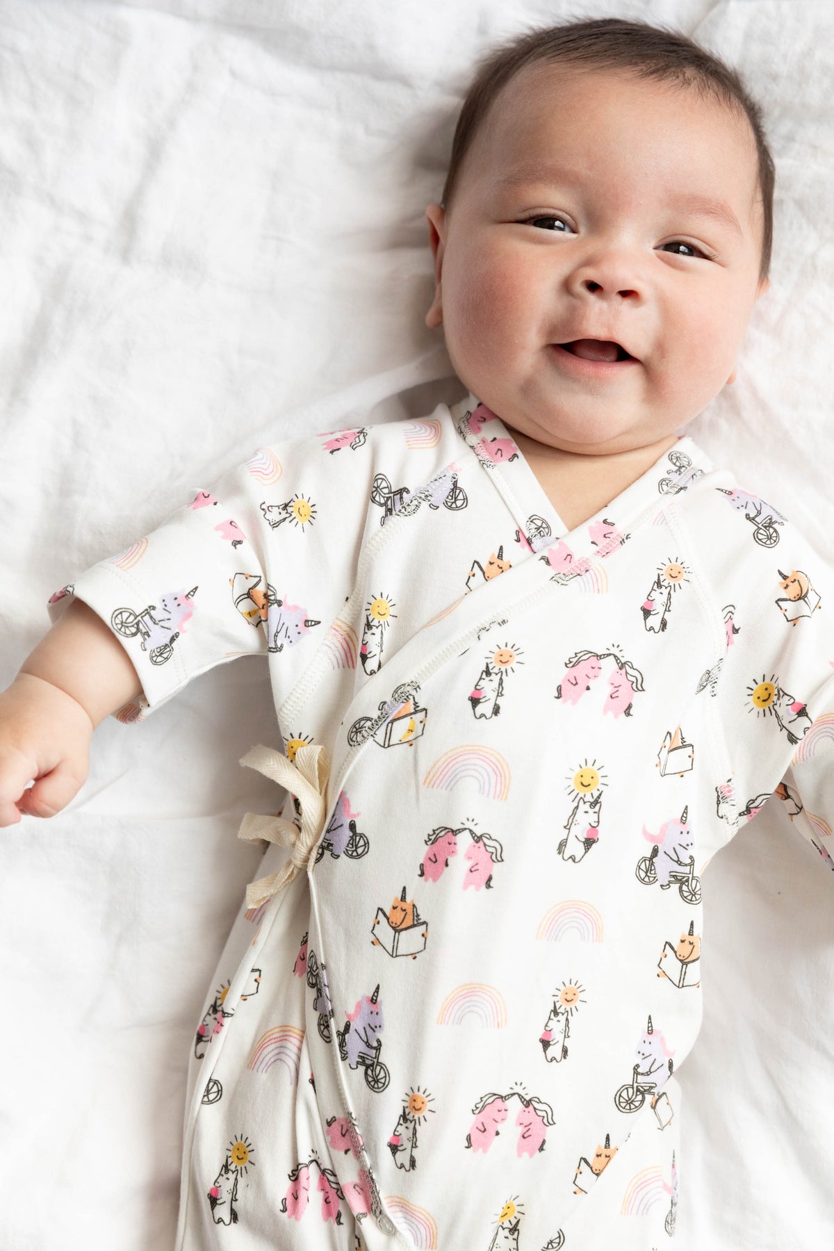 Dodo Banana unicorn print baby kimono onesie