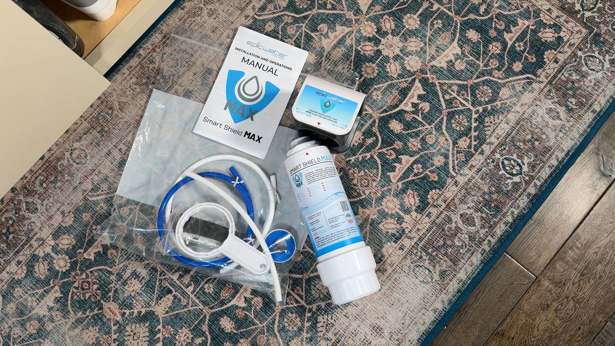 Epic Smart Shield Max water filtration demonstration photograph