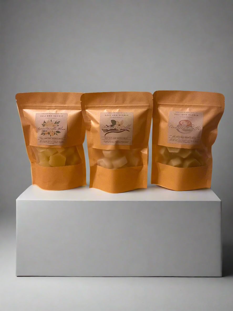 Soli Deo Gloria Candle Company Beeswax Wax Melts | Natural Essential Oil Wax Melts