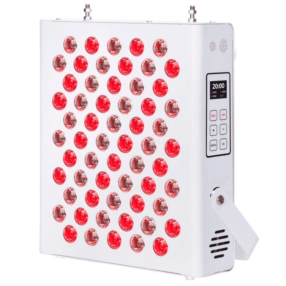 White device with red LED lights on a transparent background