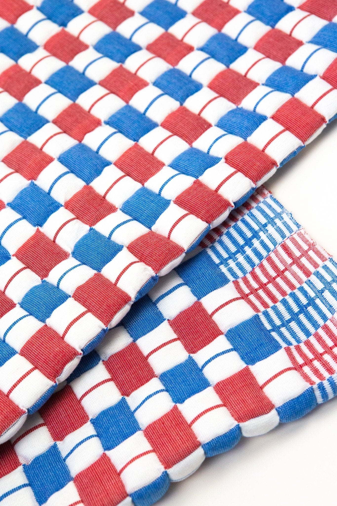 Archive New York Quilted Sujani Throw Blanket - Red & Blue