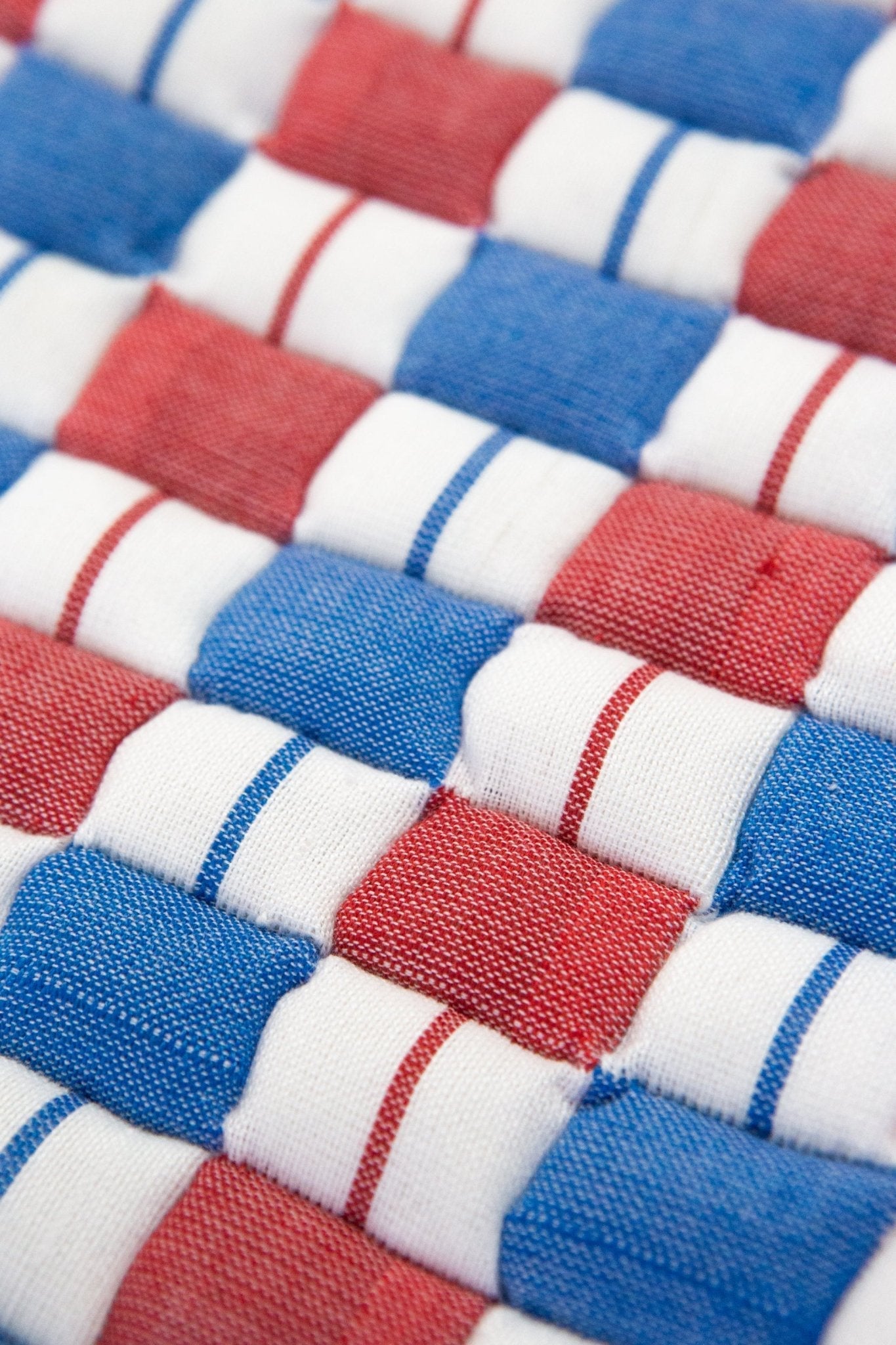 Archive New York Quilted Sujani Throw Blanket - Red & Blue
