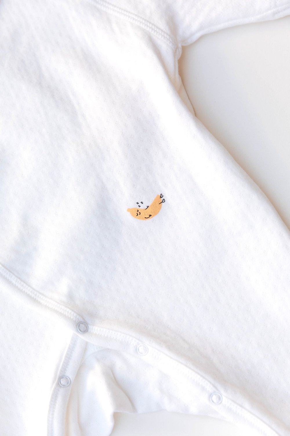 Dodo Banana White Pointelle Baby Kimono Onesie